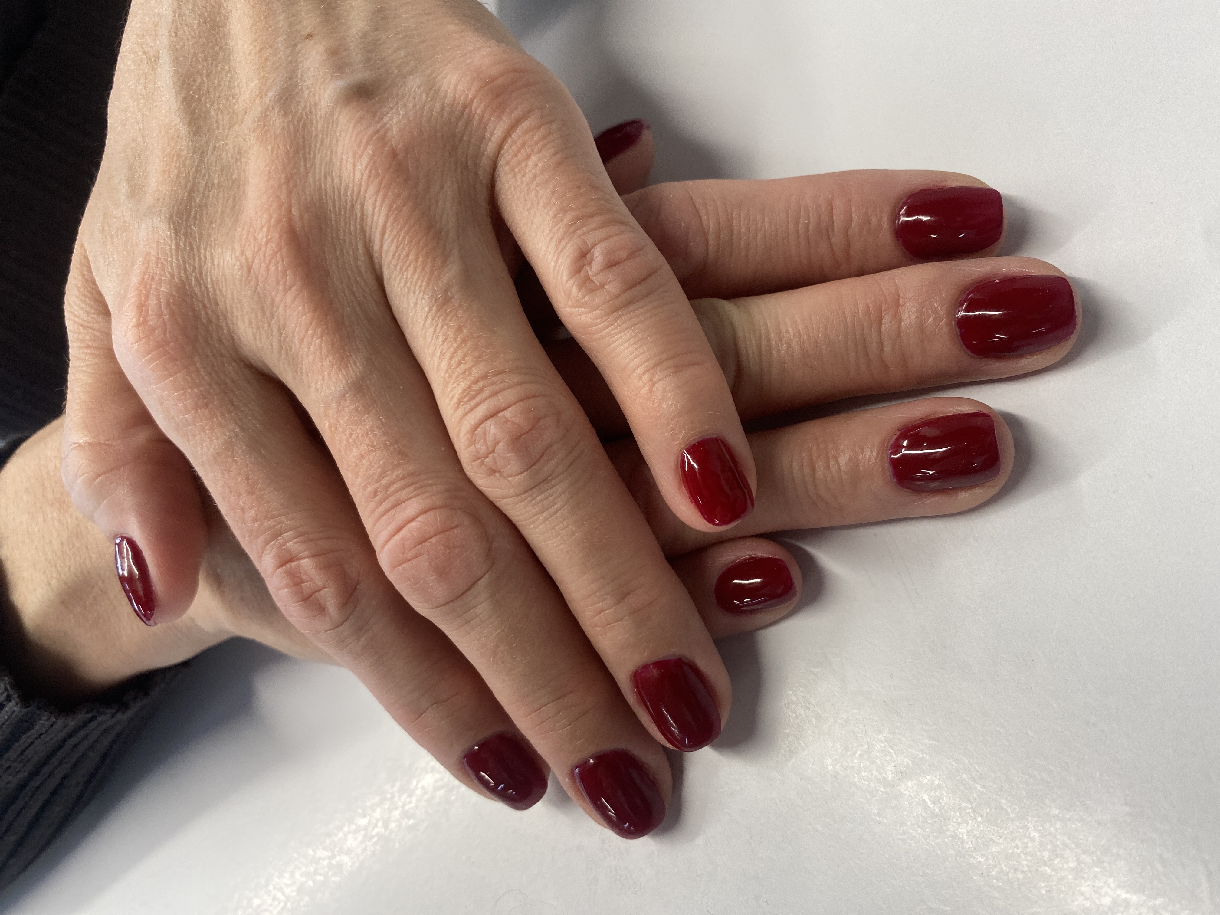 бордовый, однотон, Маникюр, на каждый день