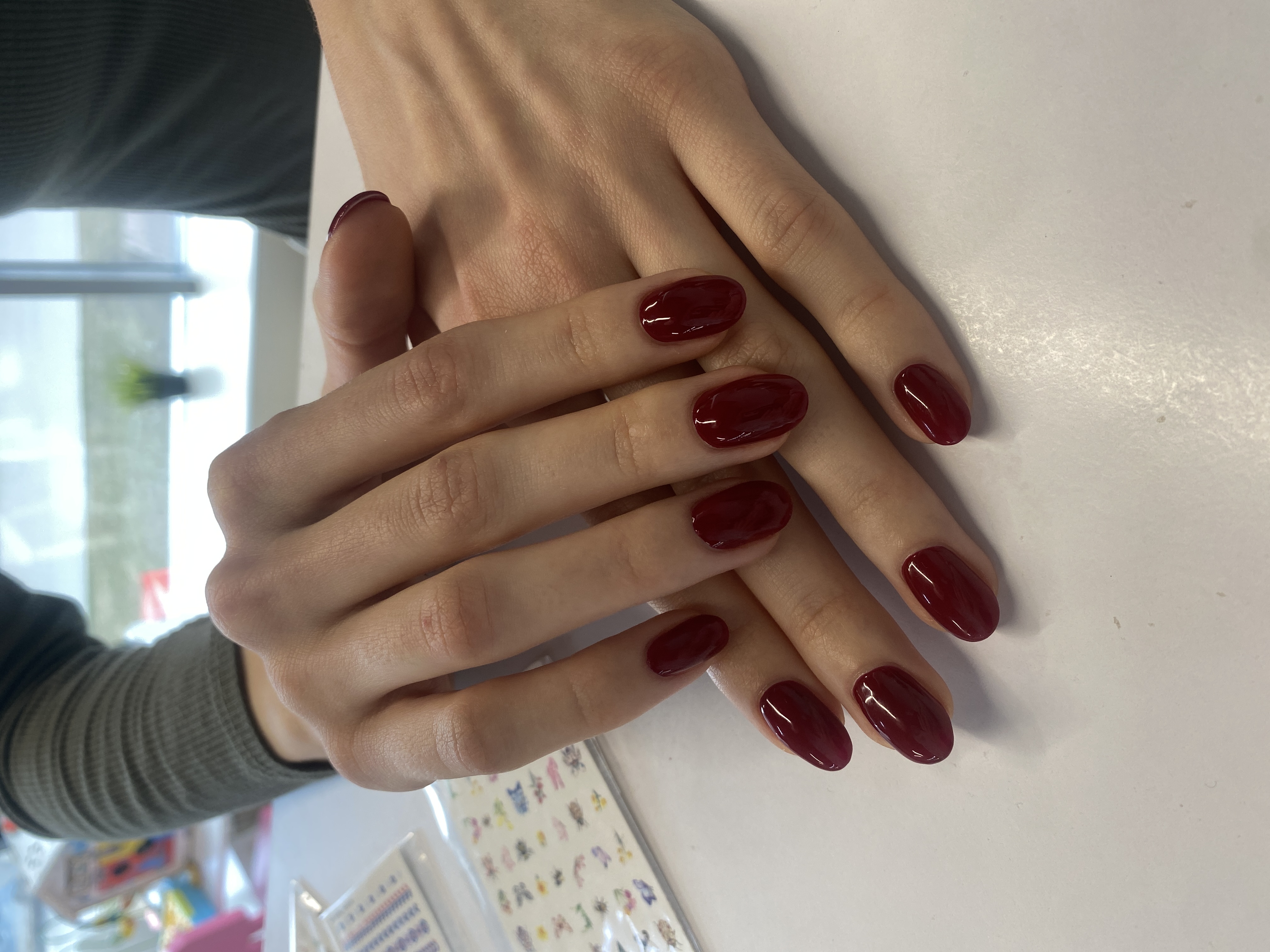 на каждый день, Маникюр, однотон, не под кутикулу, винный