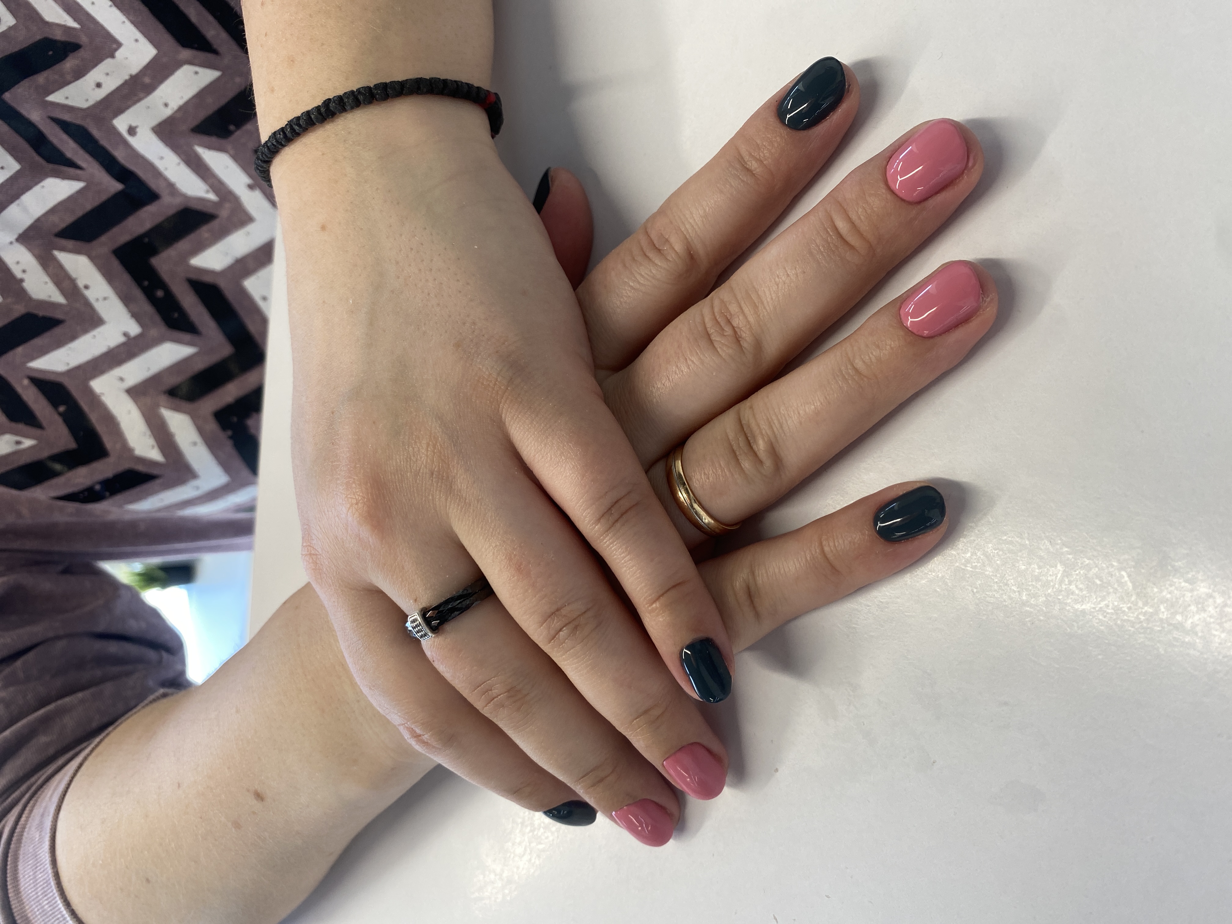 комбинированный, Маникюр, малахит, на каждый день