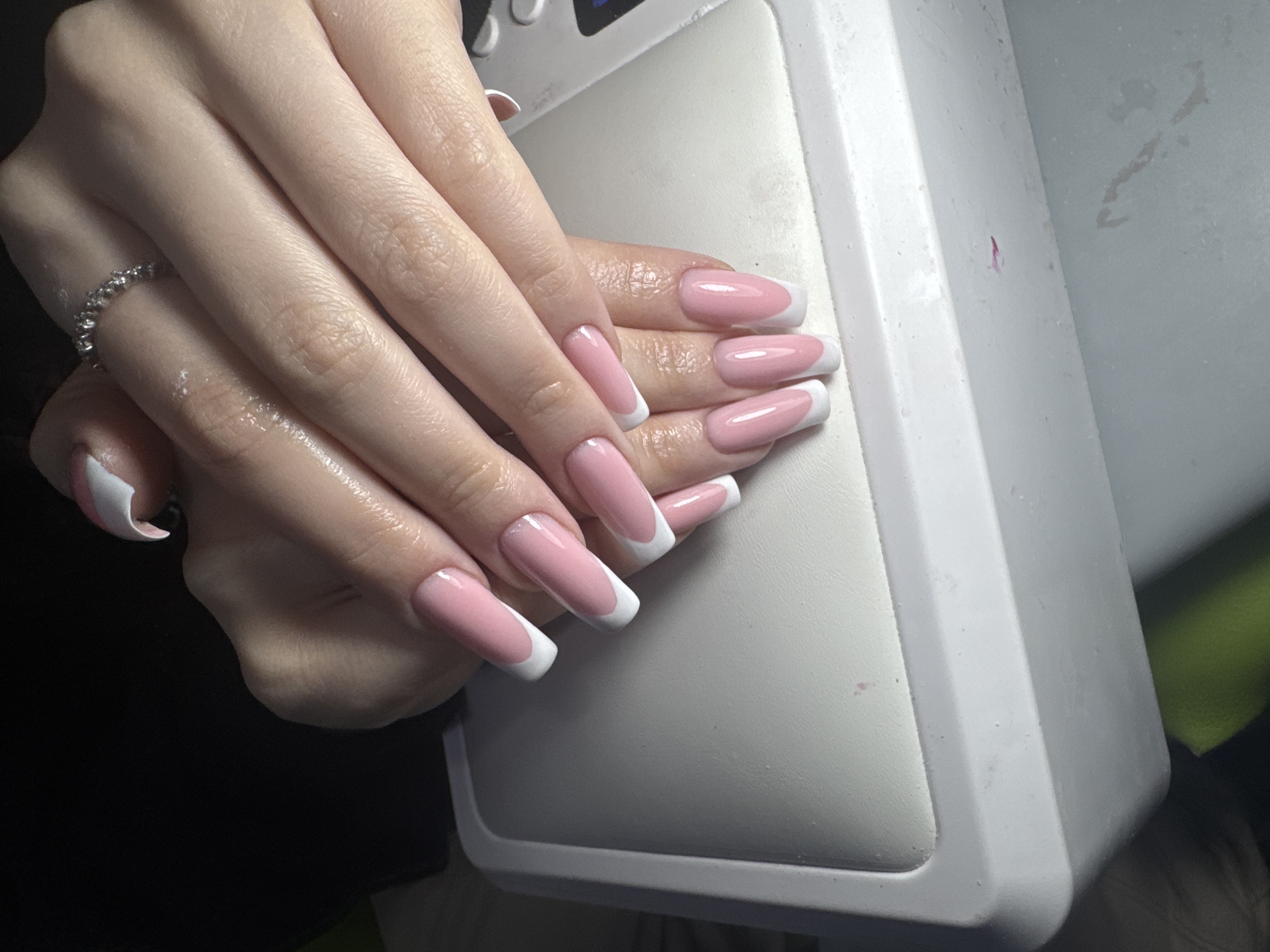 Маникюр, дизайн, нежный, френч классический, на каждый день, пудровый