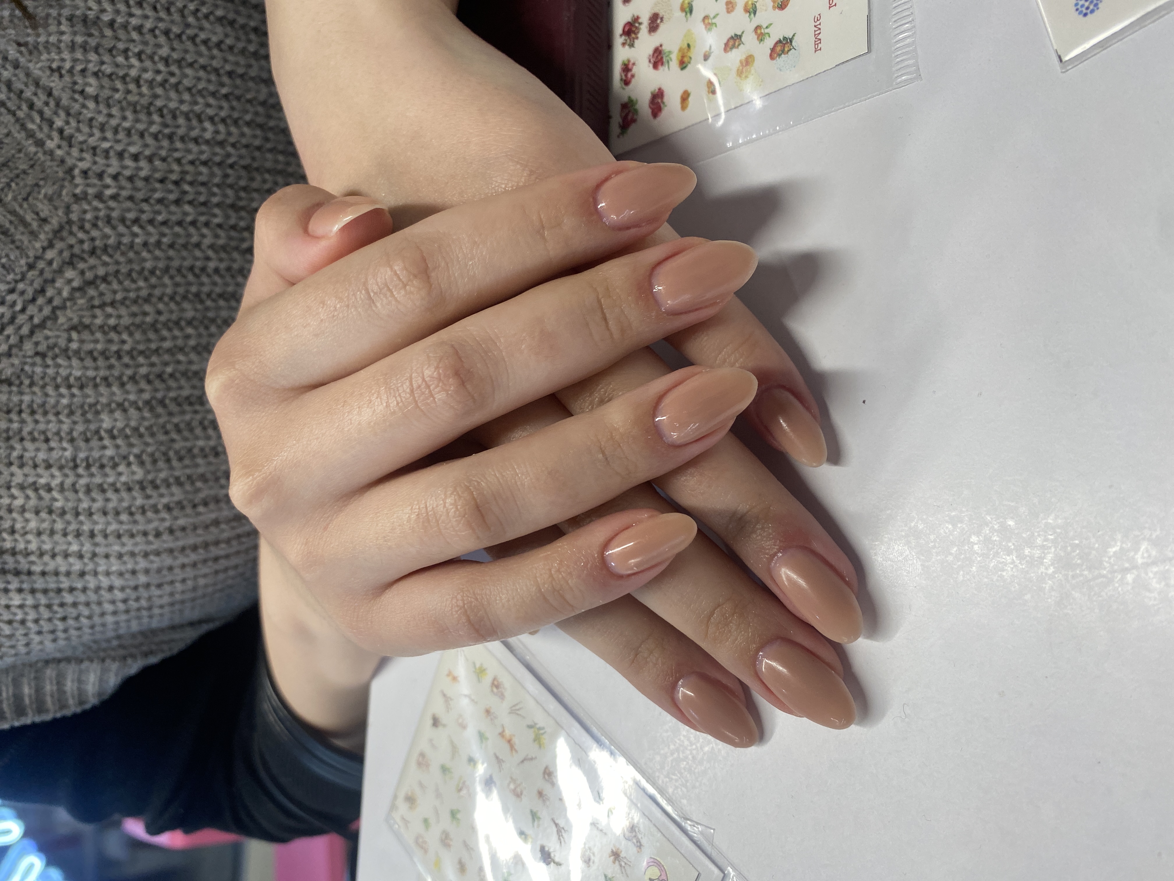 однотон, Маникюр, нюд, на каждый день, бежевый, нежный