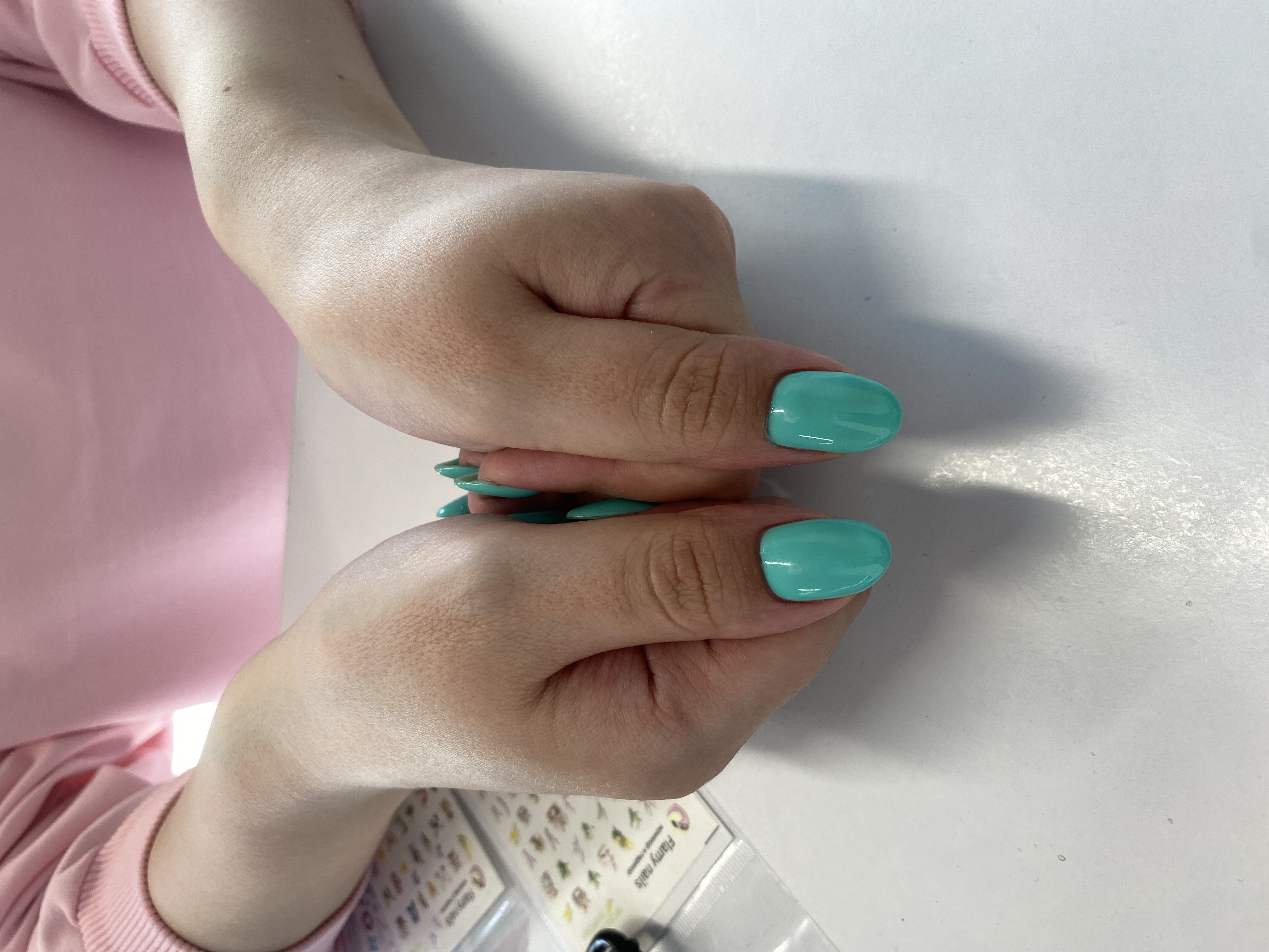 глиттер, нежный, Маникюр, однотон, бирюзовый, на каждый день