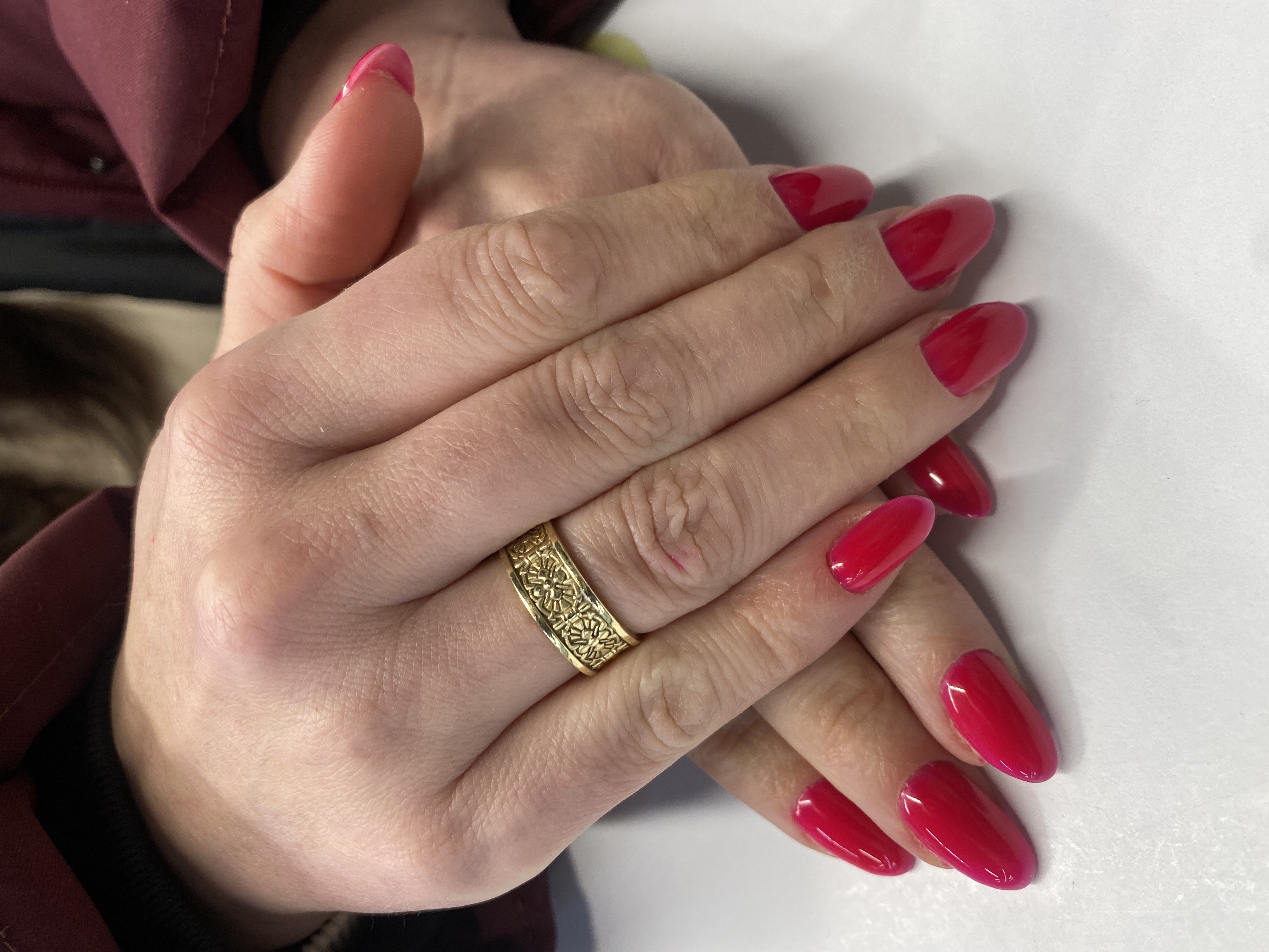 однотон, Маникюр, на каждый день, коралловый