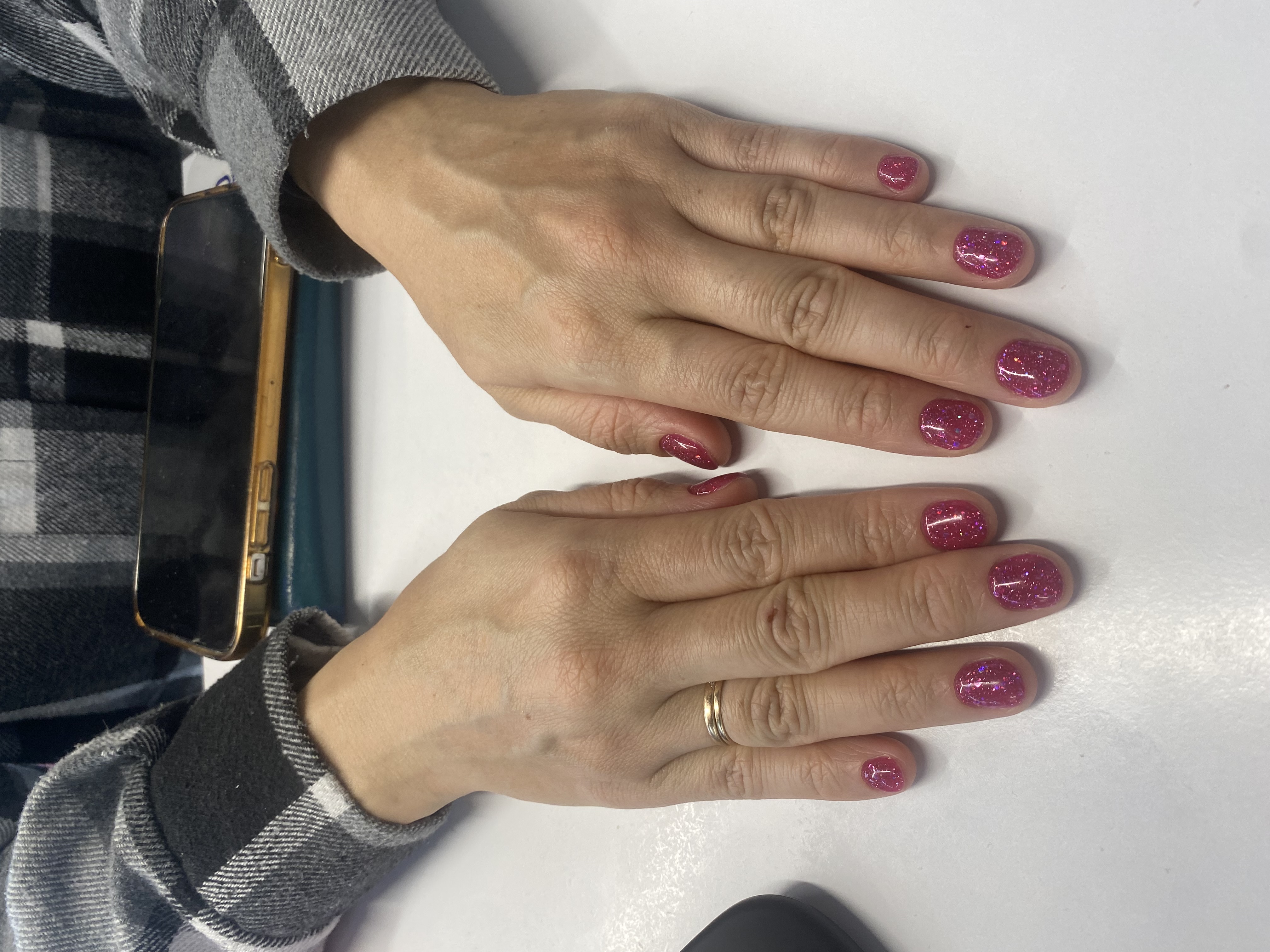 лак с блестками, однотон, Маникюр, на каждый день, сиреневый