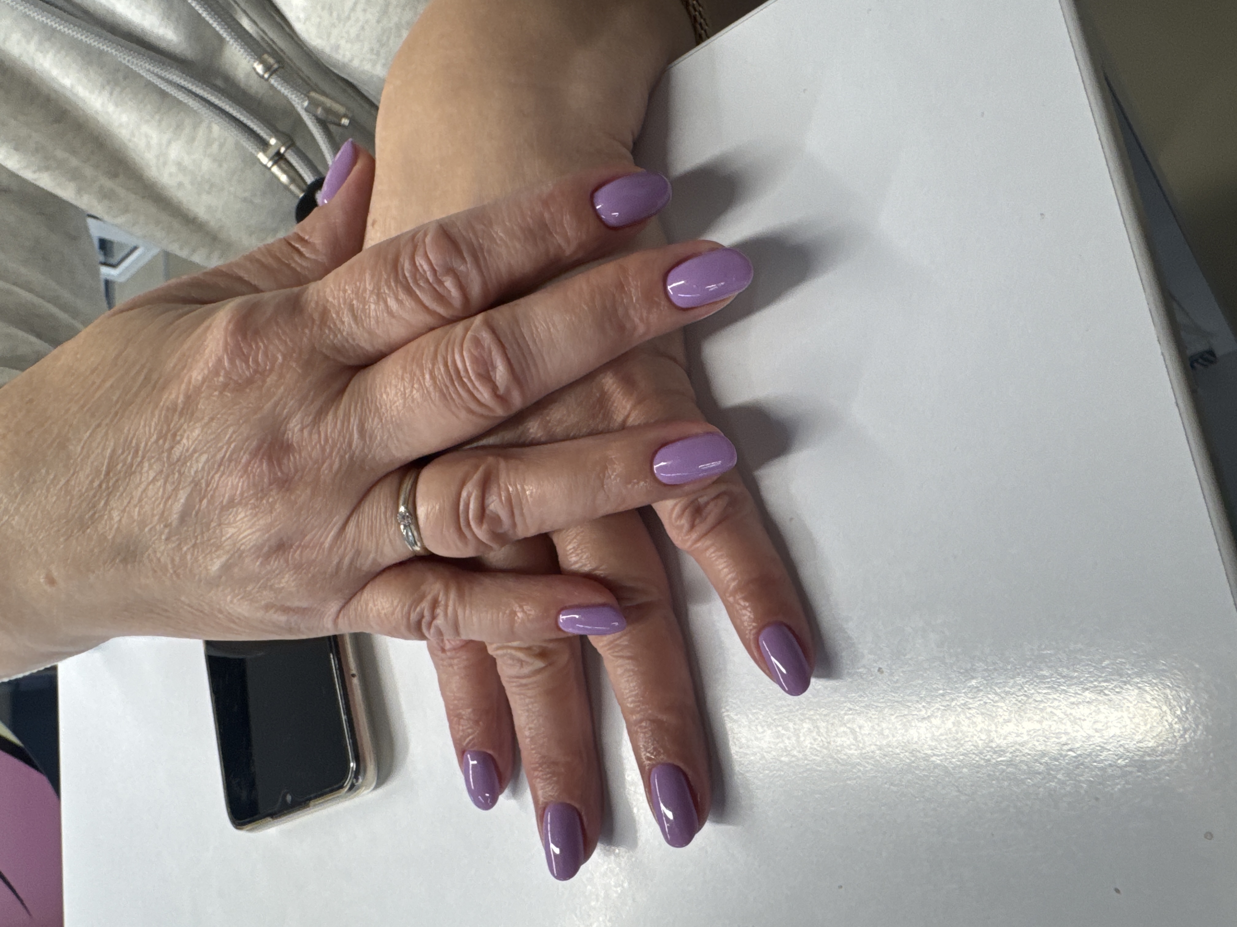 однотон, нюд, Маникюр, лавандовый, на каждый день