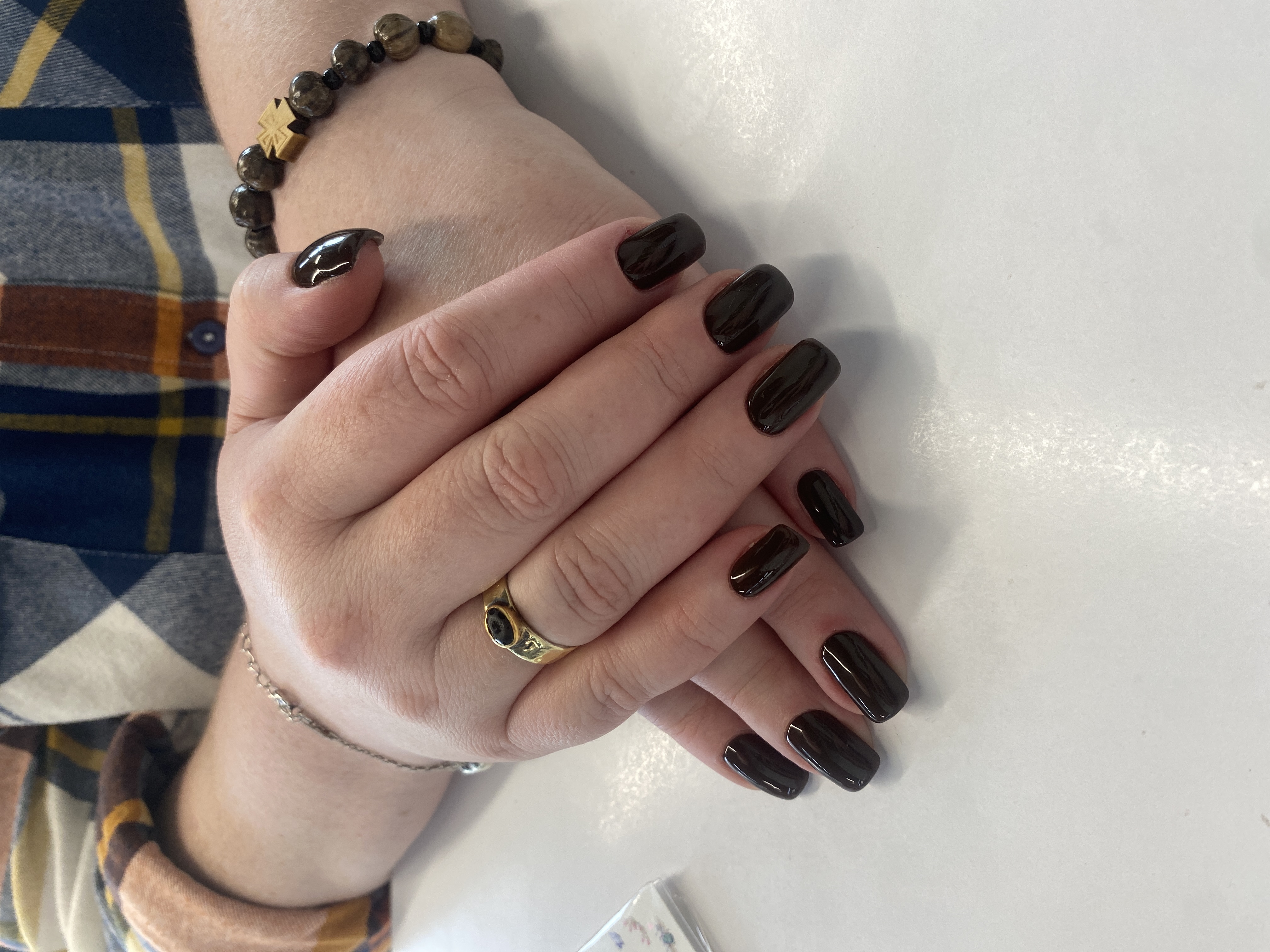 однотон, Маникюр, черный, на каждый день