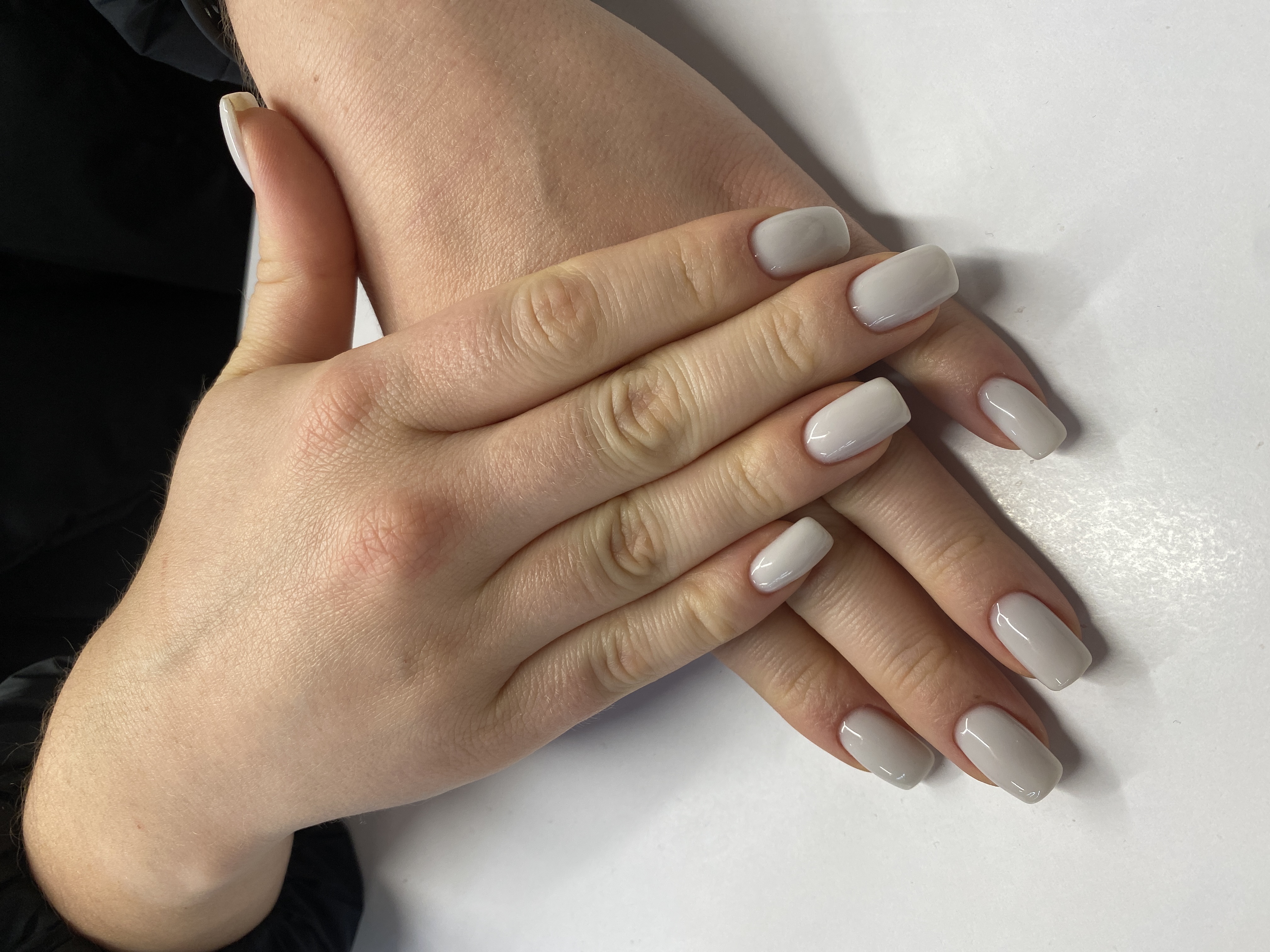 однотон, нюд, Маникюр, белый, на каждый день