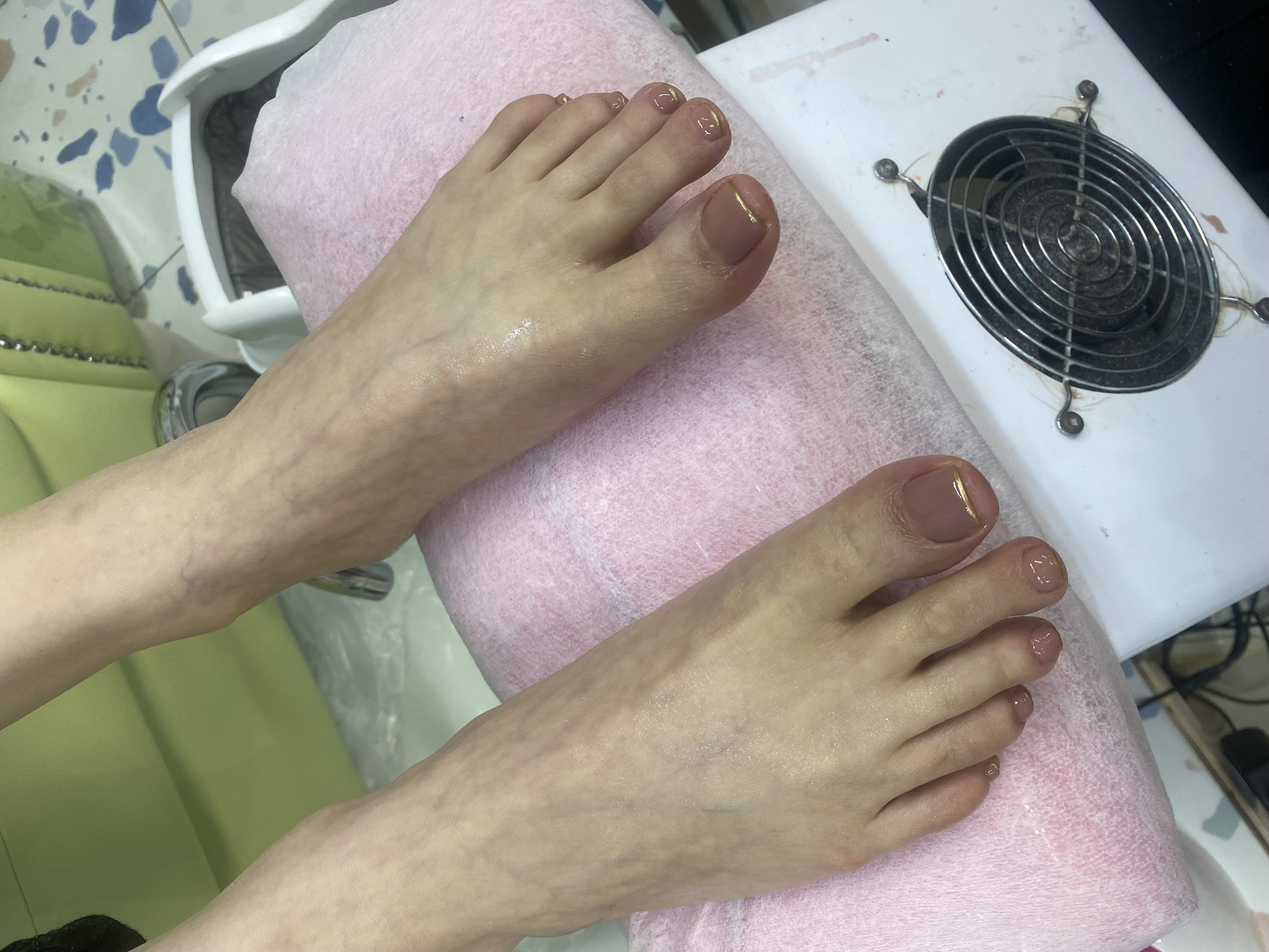 дизайн, френч, Педикюр, бежевый, блестки