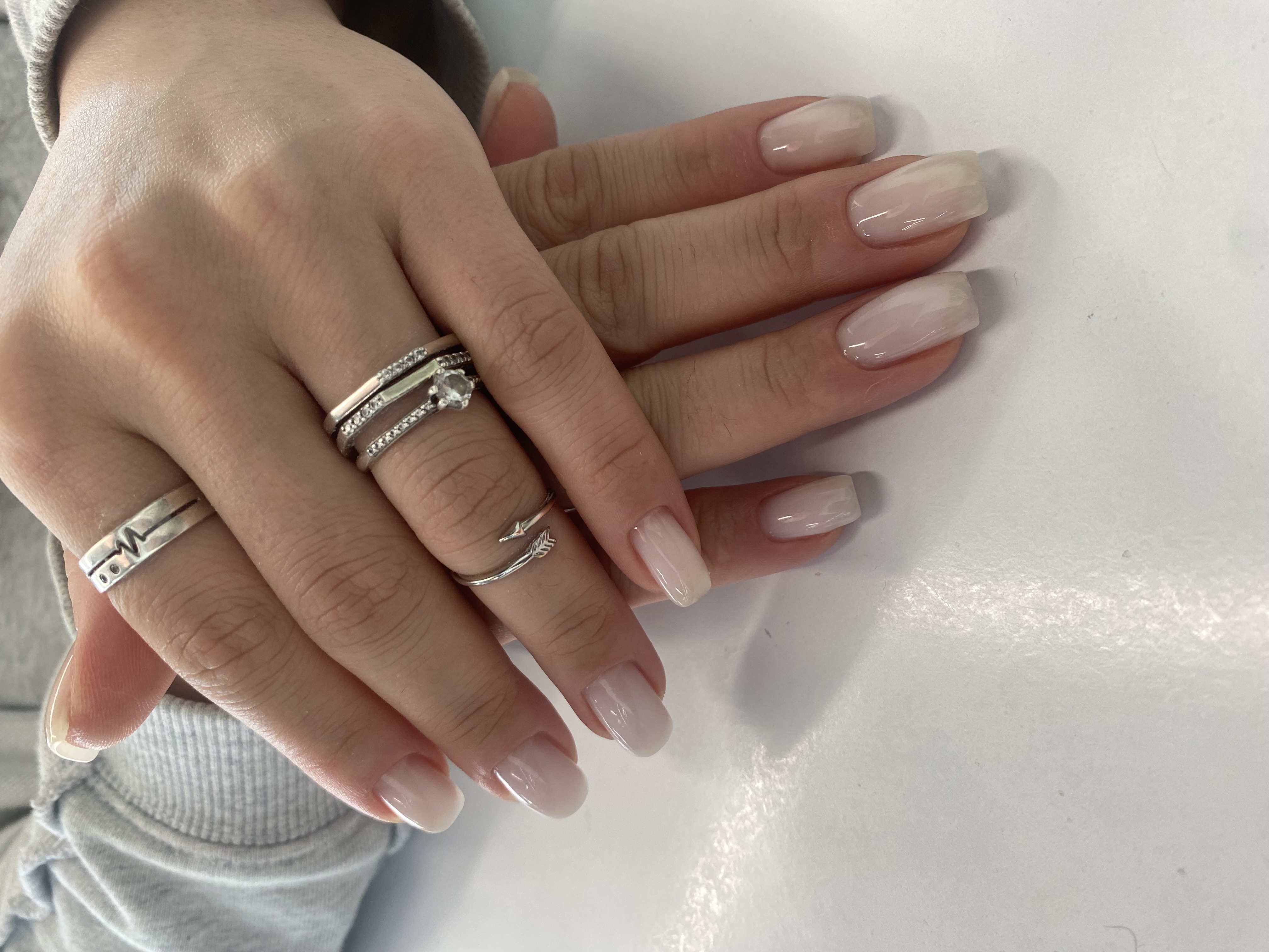 нежный, однотон, Маникюр, на каждый день, молочный