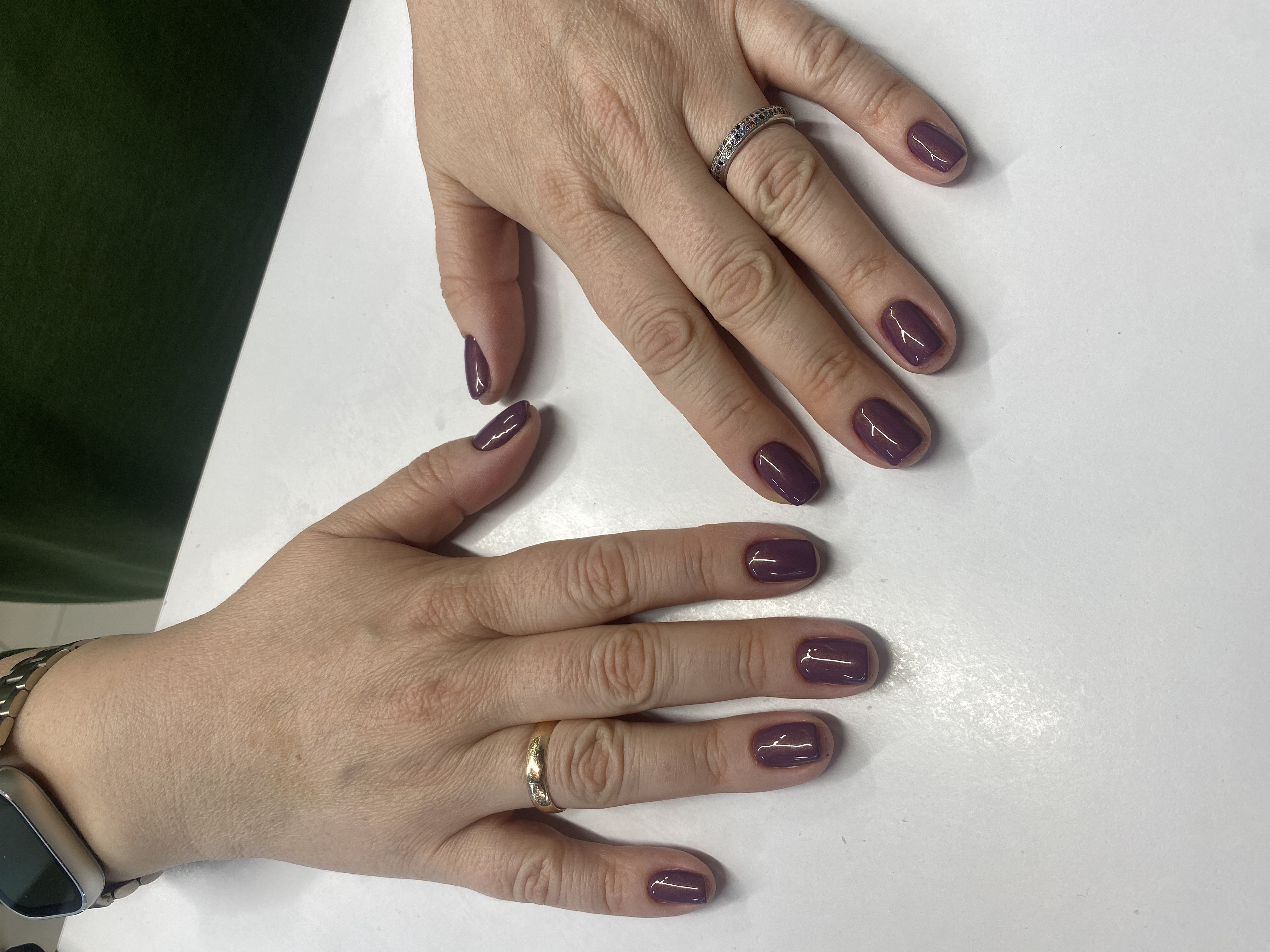 однотон, Маникюр, баклажан, на каждый день