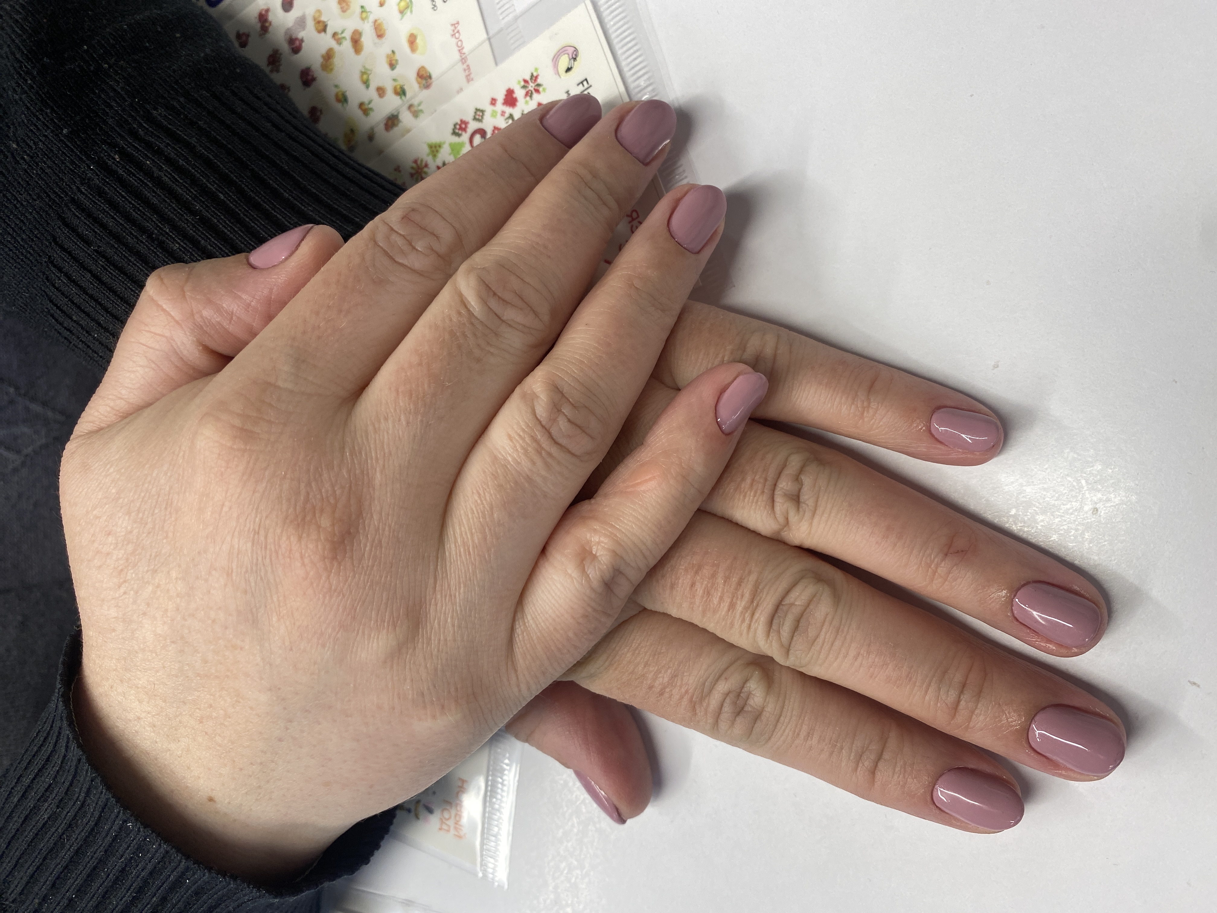 нюд, Маникюр, однотон, на каждый день, сиреневый
