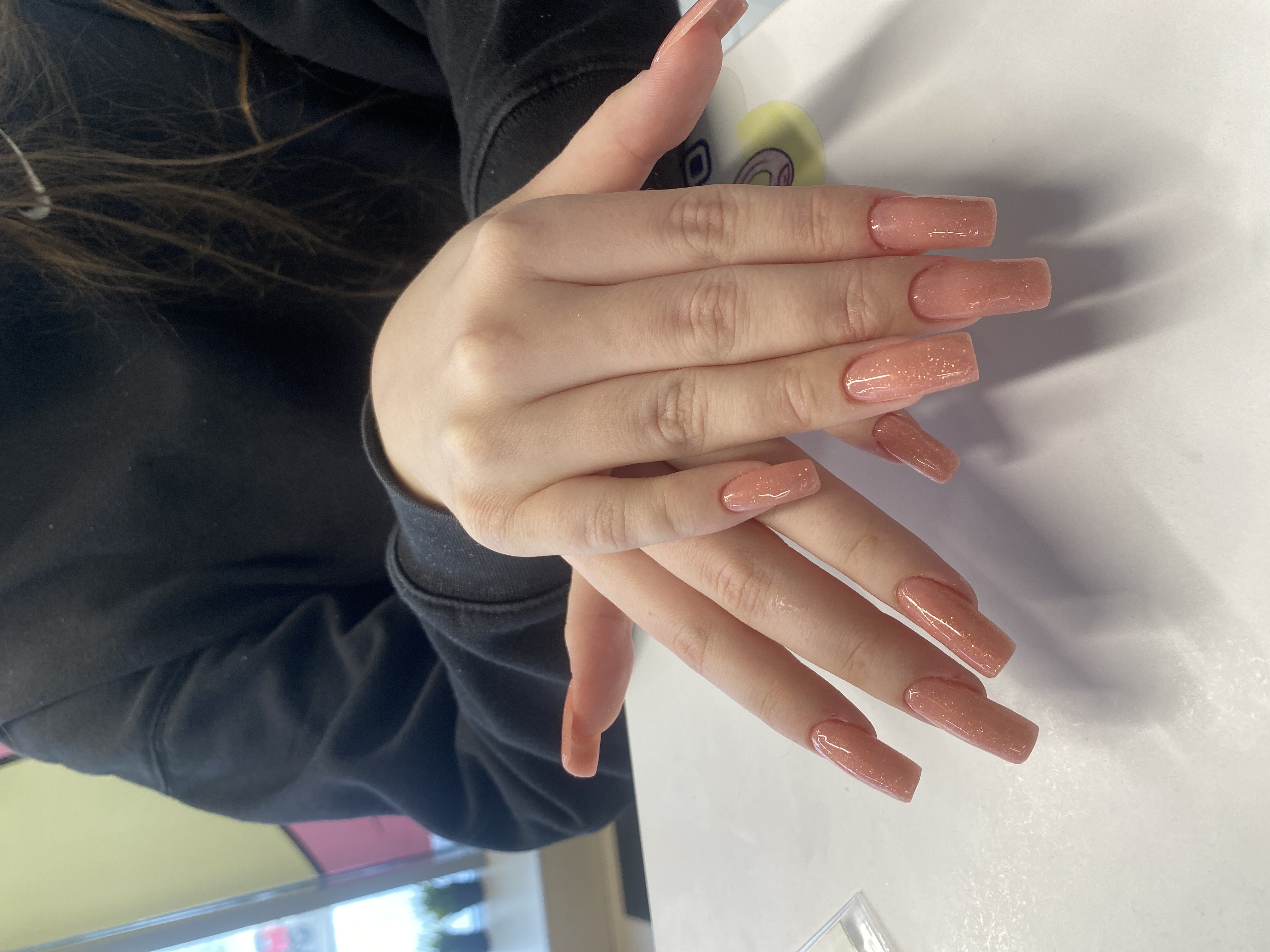 лак с блестками, Маникюр, однотон, нежный, бежевый, на каждый день