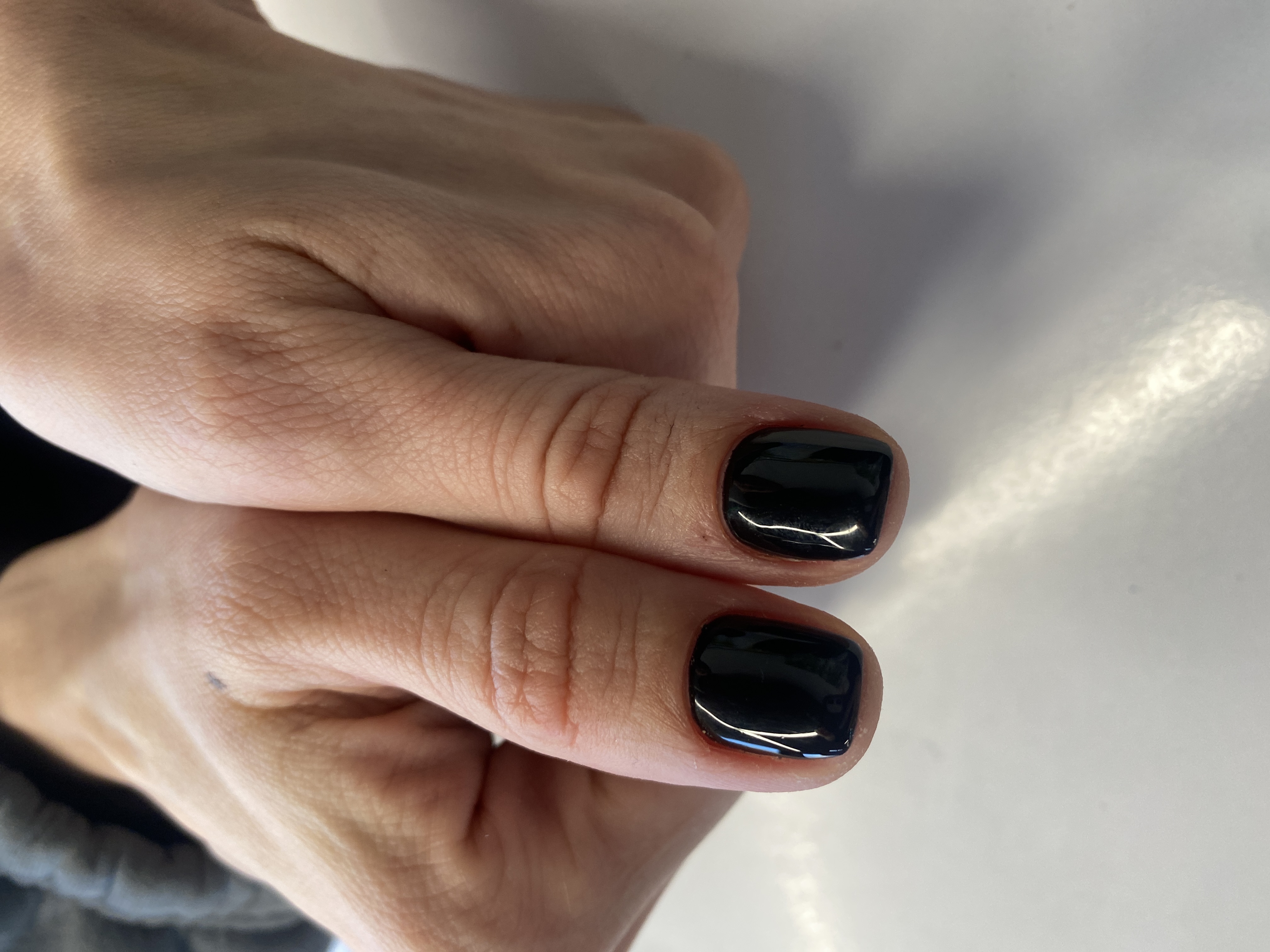 Маникюр, однотон, на каждый день, черный