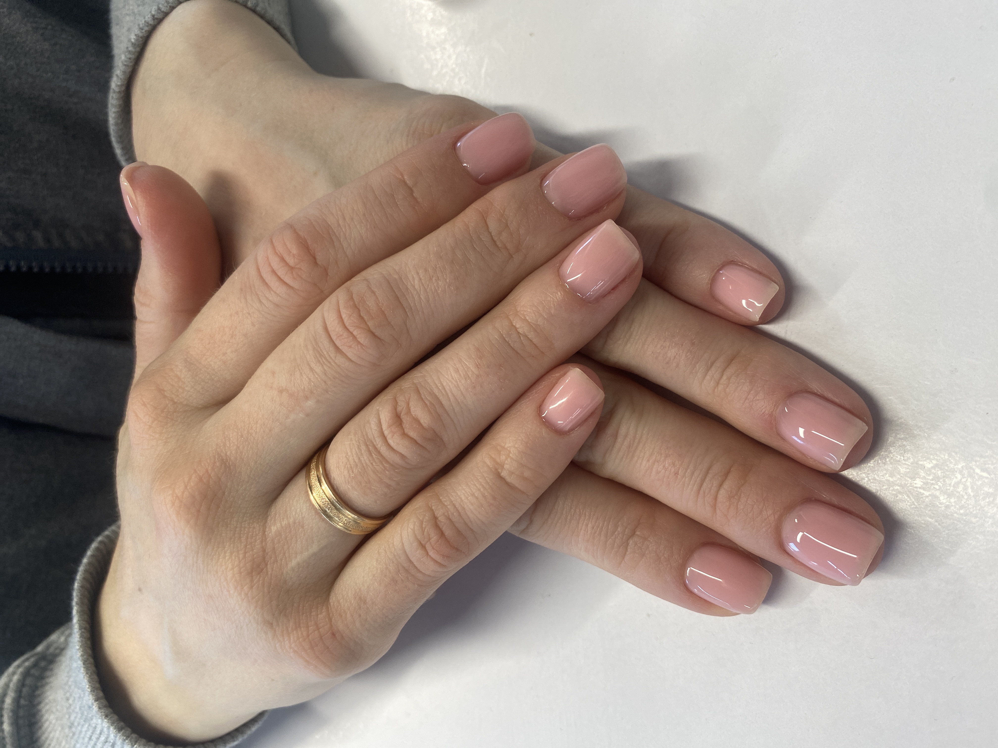 пудровый, однотон, нюд, нежный, Маникюр, на каждый день