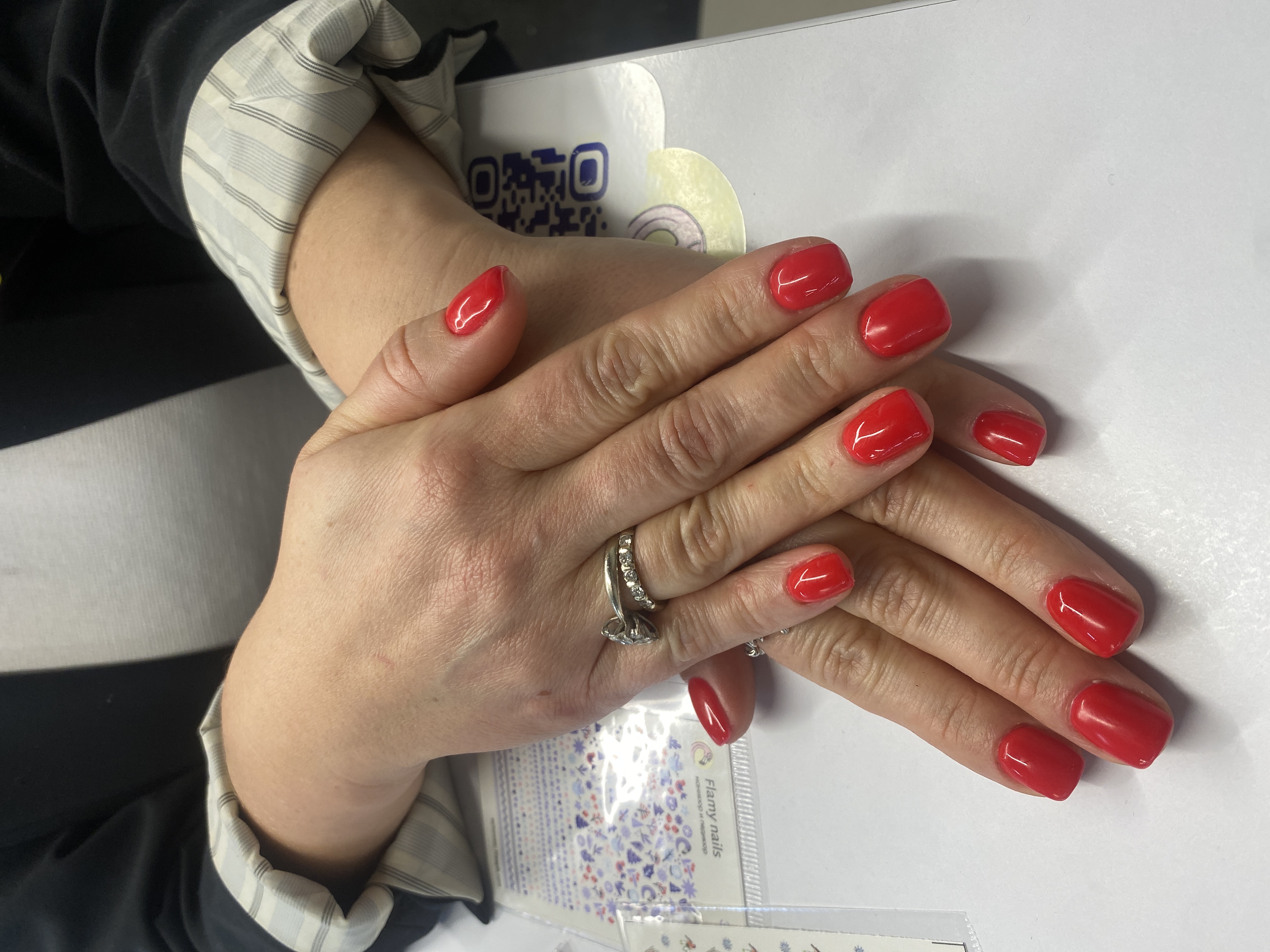 однотон, красный, на каждый день, Маникюр