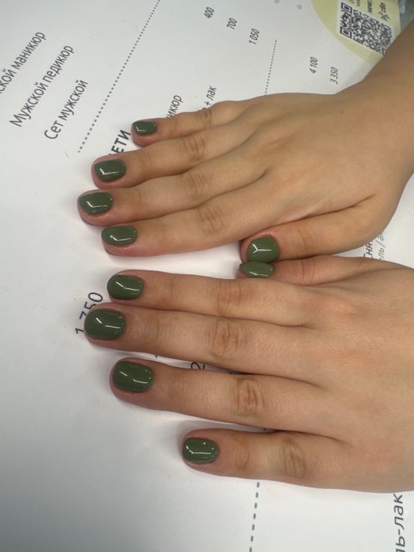 Маникюр, камуфляж, глянцевый, однотон