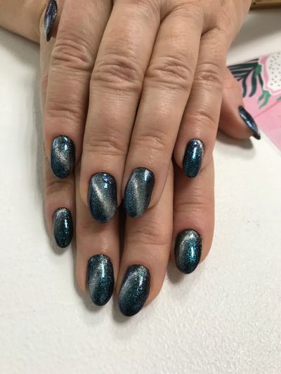 блестки, кошачий глаз, глянцевый, разные цвета, синий, серебро