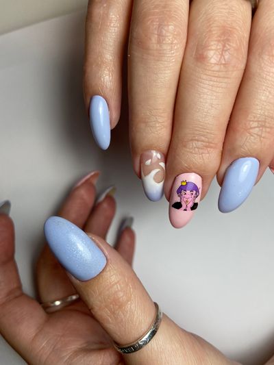 дизайн, рисунок, мультяшка, абстракция, блестки, орнамент, растяжка, разные цвета, белый, розовый, голубой, синий