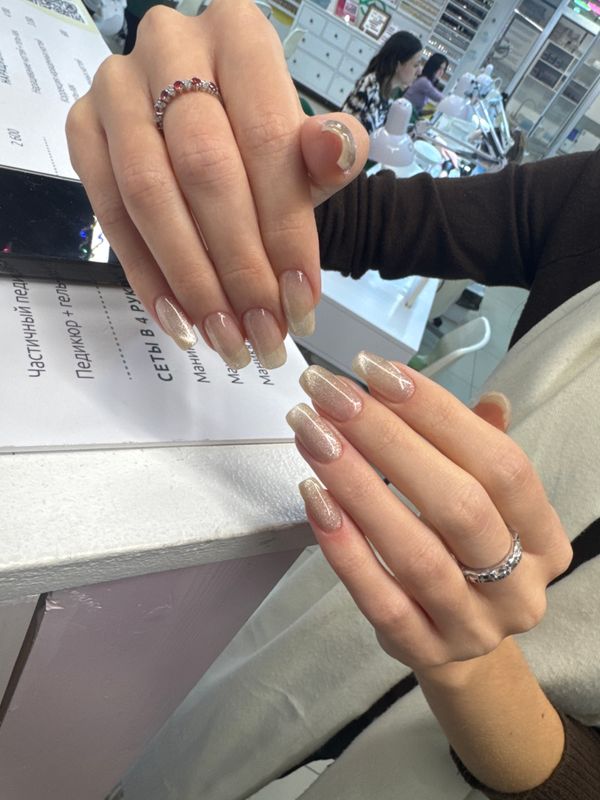 Маникюр, серебро, глянцевый, лак с блестками, однотон