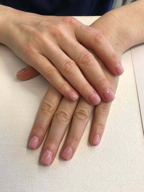 глянцевый, розовый, нюд, однотон, Маникюр, на каждый день, нежный