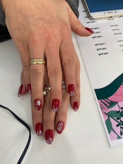 дизайн, глянцевый, новогодний, блестки, снежинка, игрушка, красный, серебро