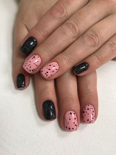 шиммер, глянцевый, долматинец, разные цвета, розовый, черный