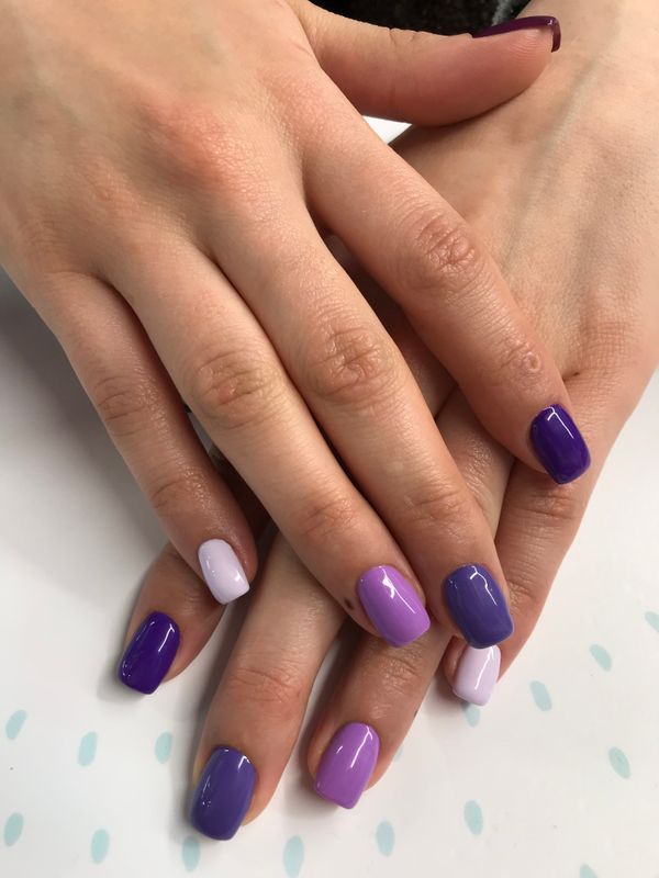 глянцевый, синий, Маникюр, комбинированный, на каждый день