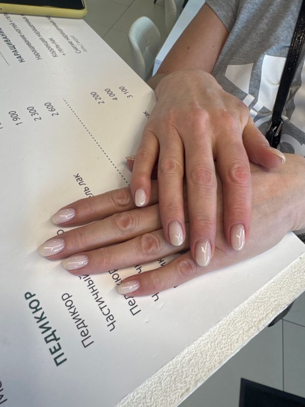 глянцевый, молочный, разная длинна, лак с блестками, однотон, Маникюр, на каждый день, нежный