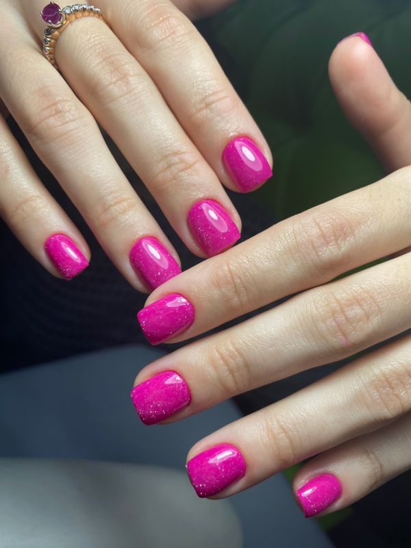 на каждый день, Маникюр, фуксия, однотон