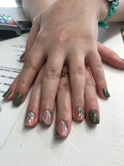 дизайн, глянцевый, рисунок, веточка, абстракция, разные цвета, зеленый, белый, натуральный, прозрачный, камуфляж