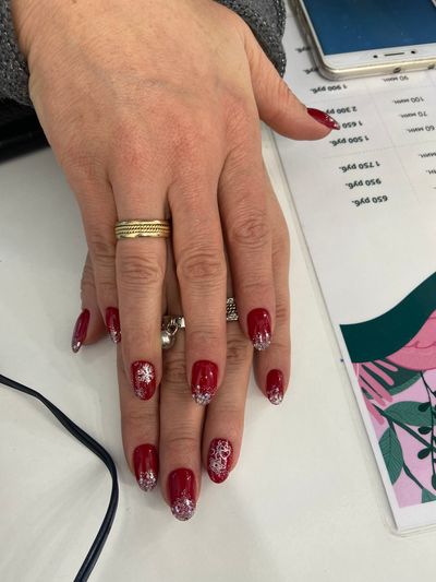 дизайн, глянцевый, новогодний, блестки, снежинка, игрушка, красный, серебро