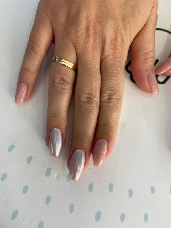 Маникюр, розовый, комбинированный, на каждый день, глянцевый, втирка, дизайн