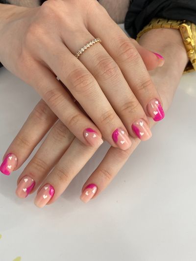 дизайн, глянцевый, абстракция, рисунок, сердечки, розовый, белый, прозрачный, камуфляж