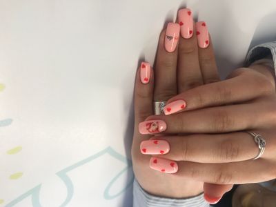 дизайн, сердечки, слайдеры, надпись, лица, розовый, красный