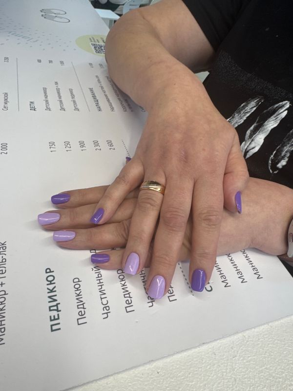 глянцевый, сиреневый, нюд, комбинированный, Маникюр, на каждый день, нежный