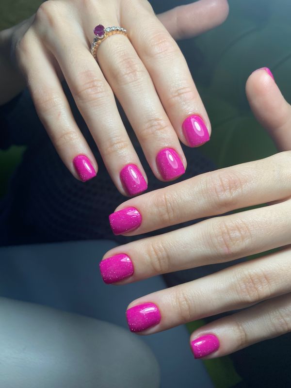 на каждый день, Маникюр, фуксия, однотон