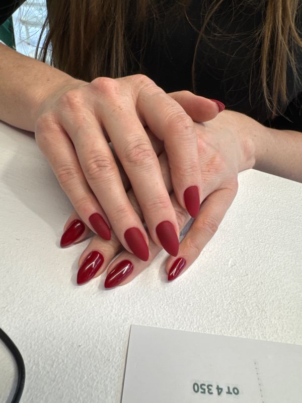 глянцевый, бордовый, матовый, однотон, Маникюр, оригинальный