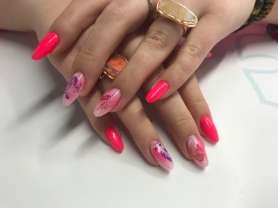 дизайн, глянцевый, веточка, Стемпинг, мазки цветом, эффект дымки, разные цвета, розовый, слоновая кость, камуфляж, фиолетовый