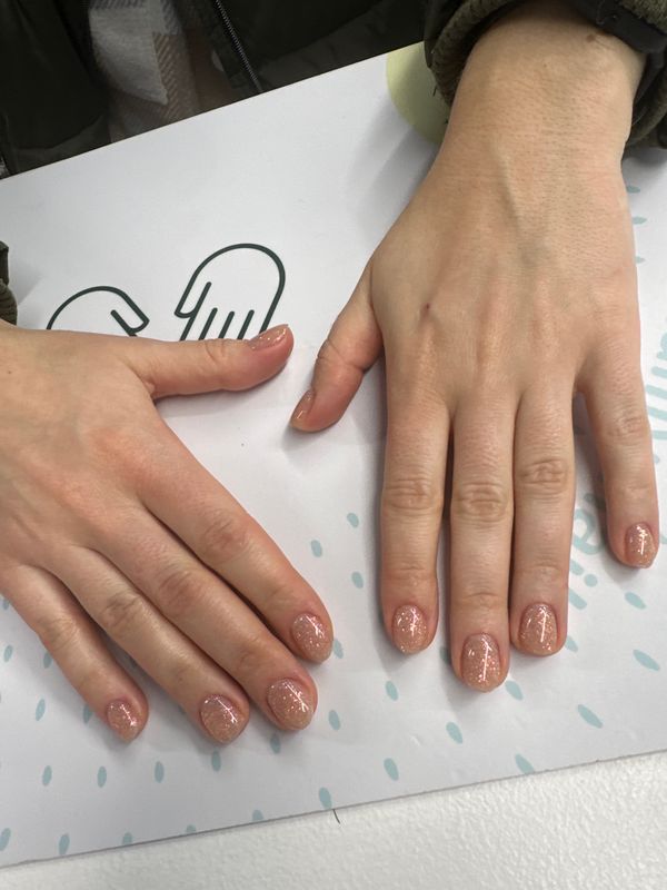 Маникюр, прозрачный, глянцевый, шиммер