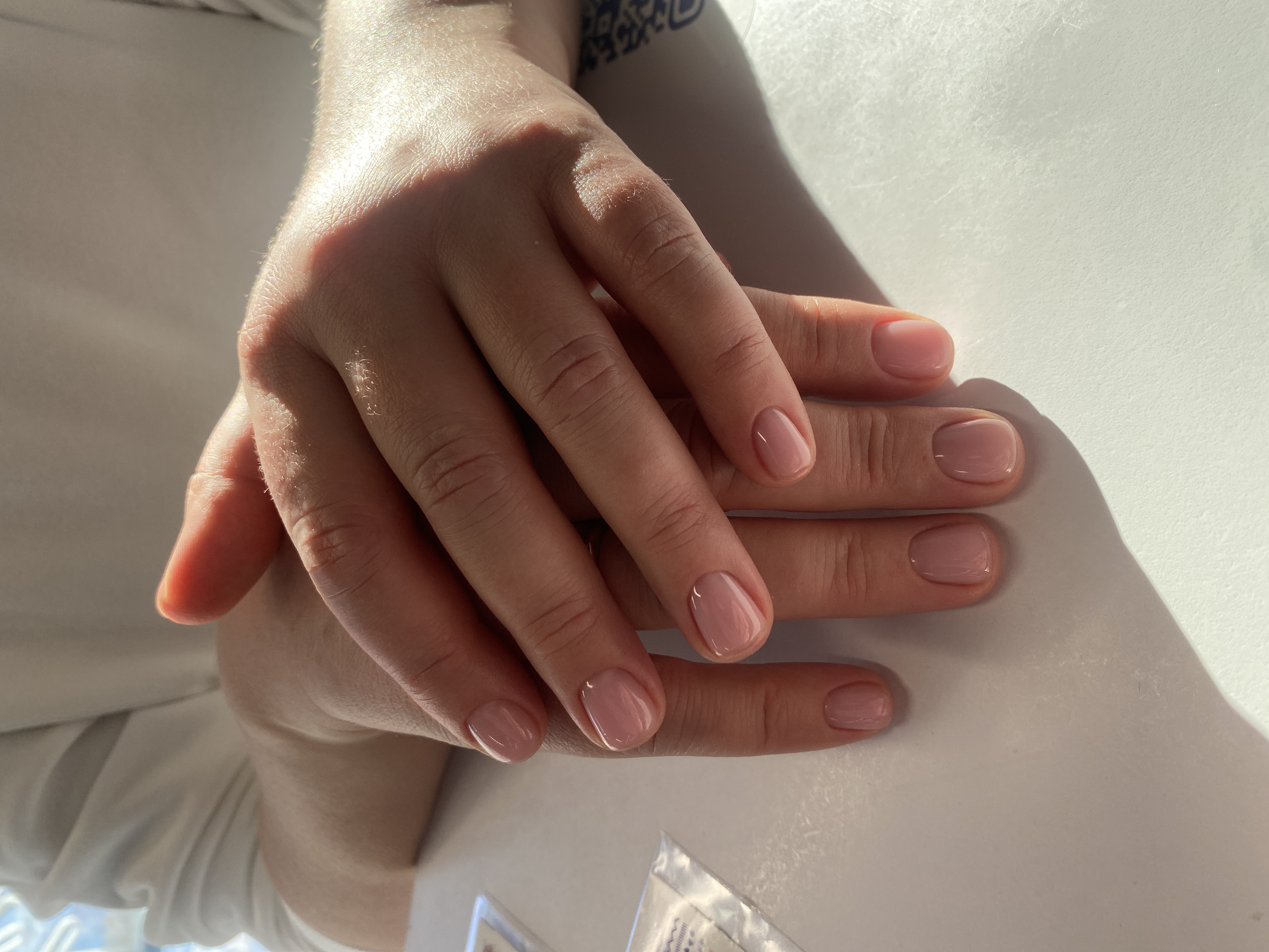 однотон, Маникюр, нюд, на каждый день, пудровый