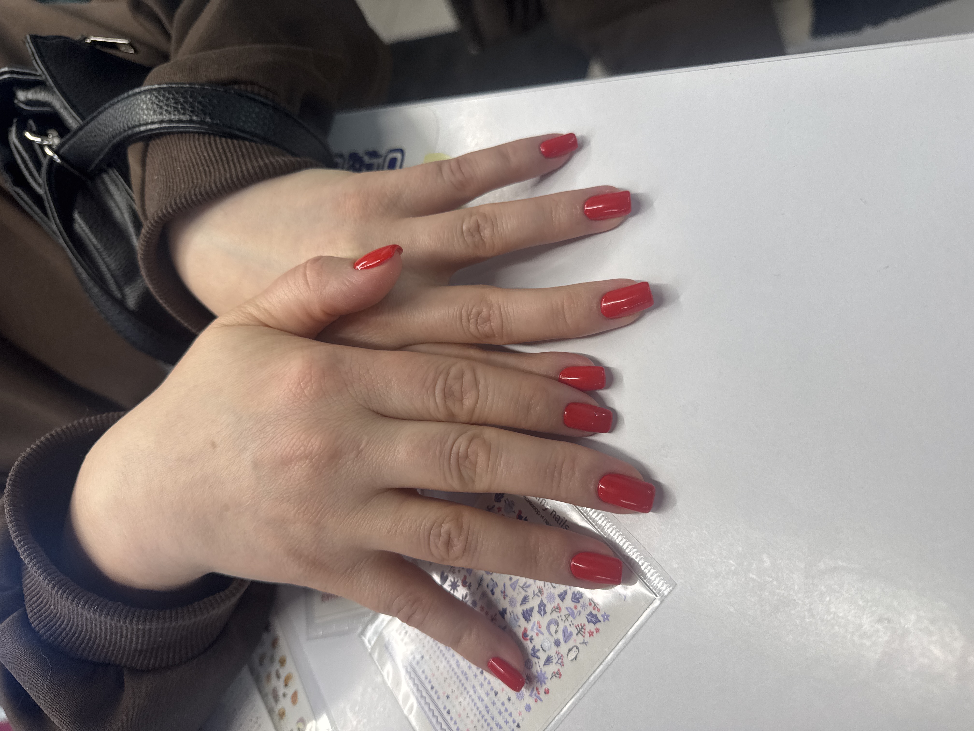 однотон, Маникюр, красный, на каждый день