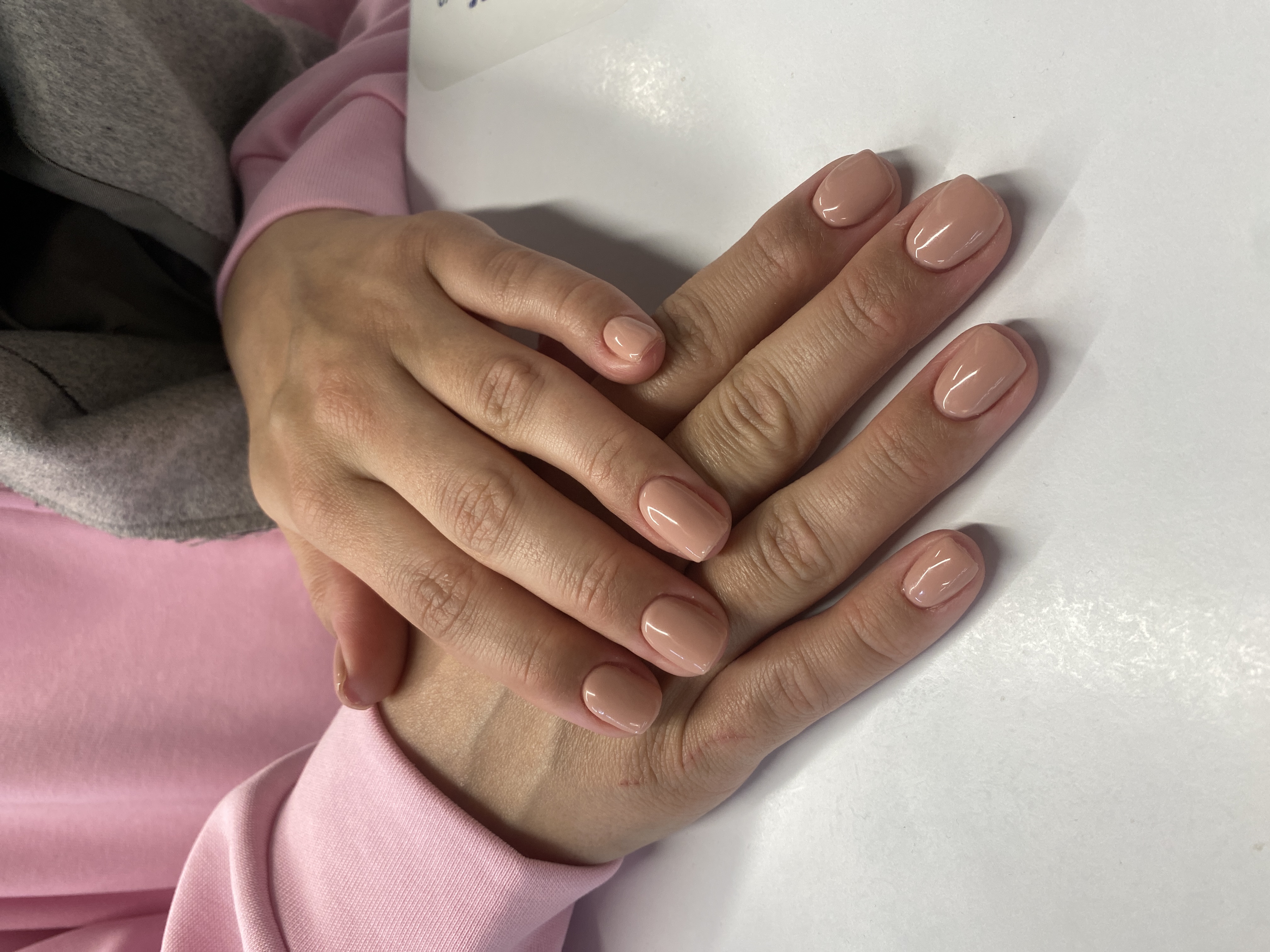 нюд, пудровый, однотон, Маникюр, на каждый день