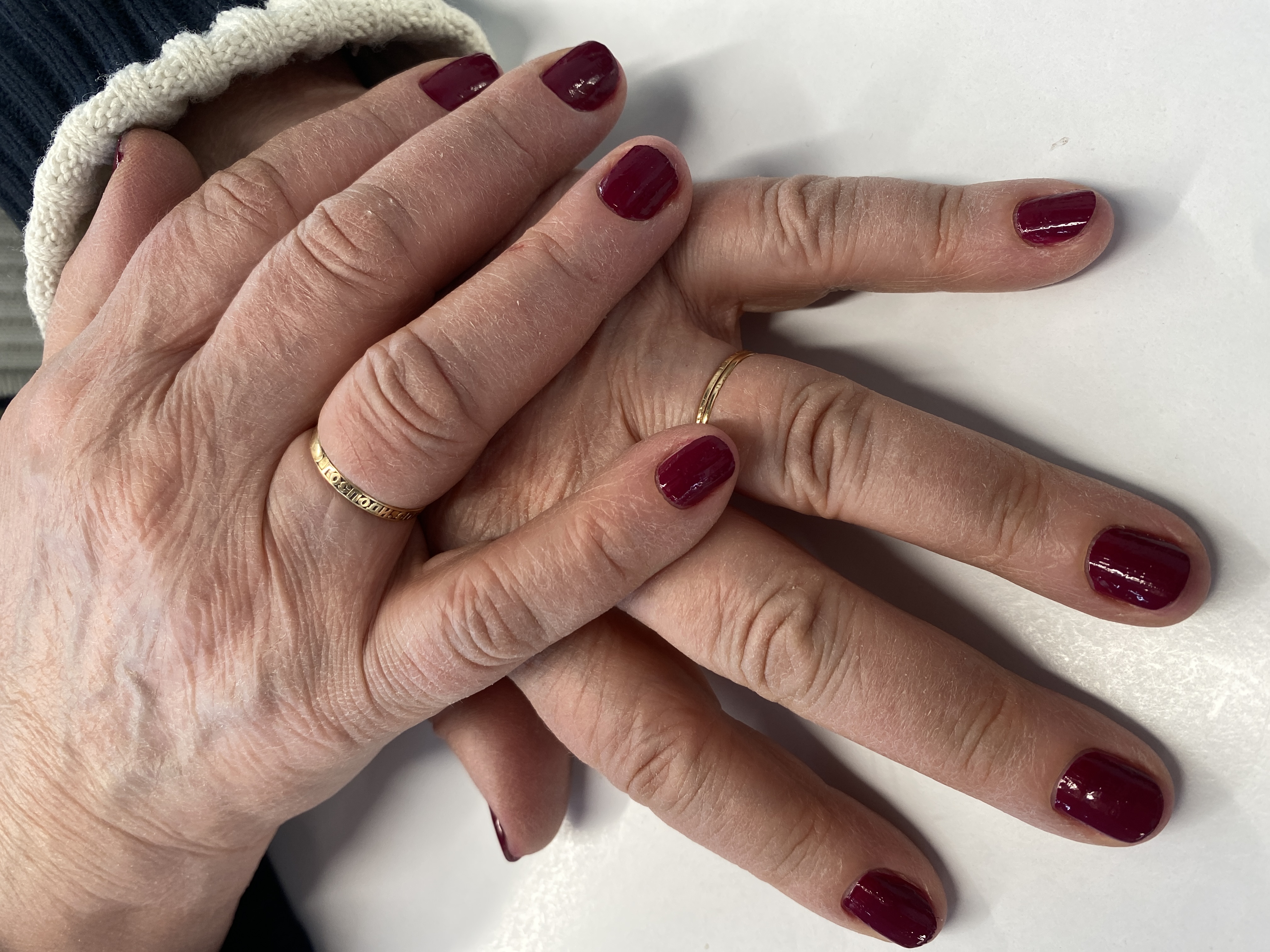 Маникюр, винный, однотон, на каждый день