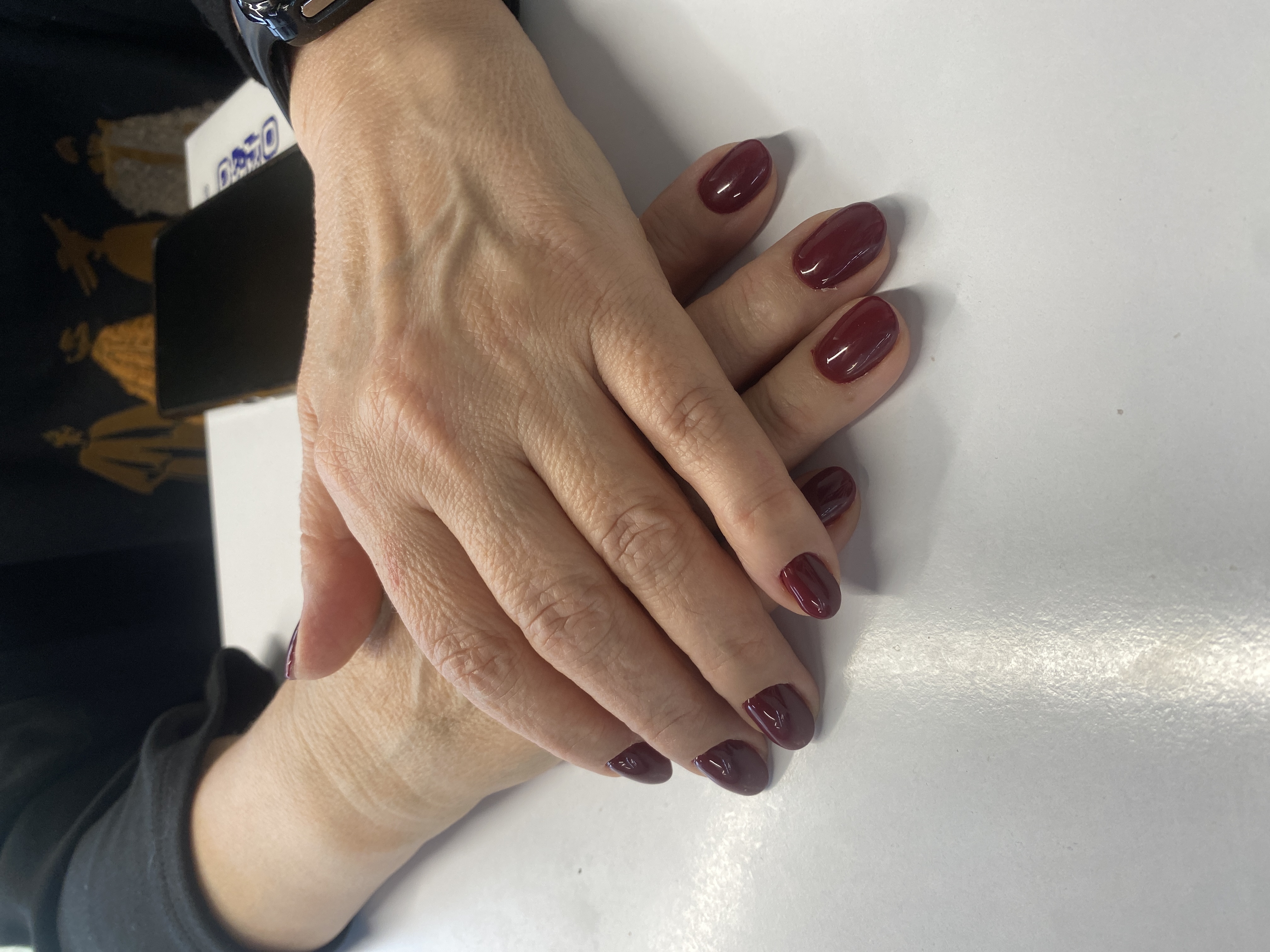 однотон, Маникюр, винный, на каждый день