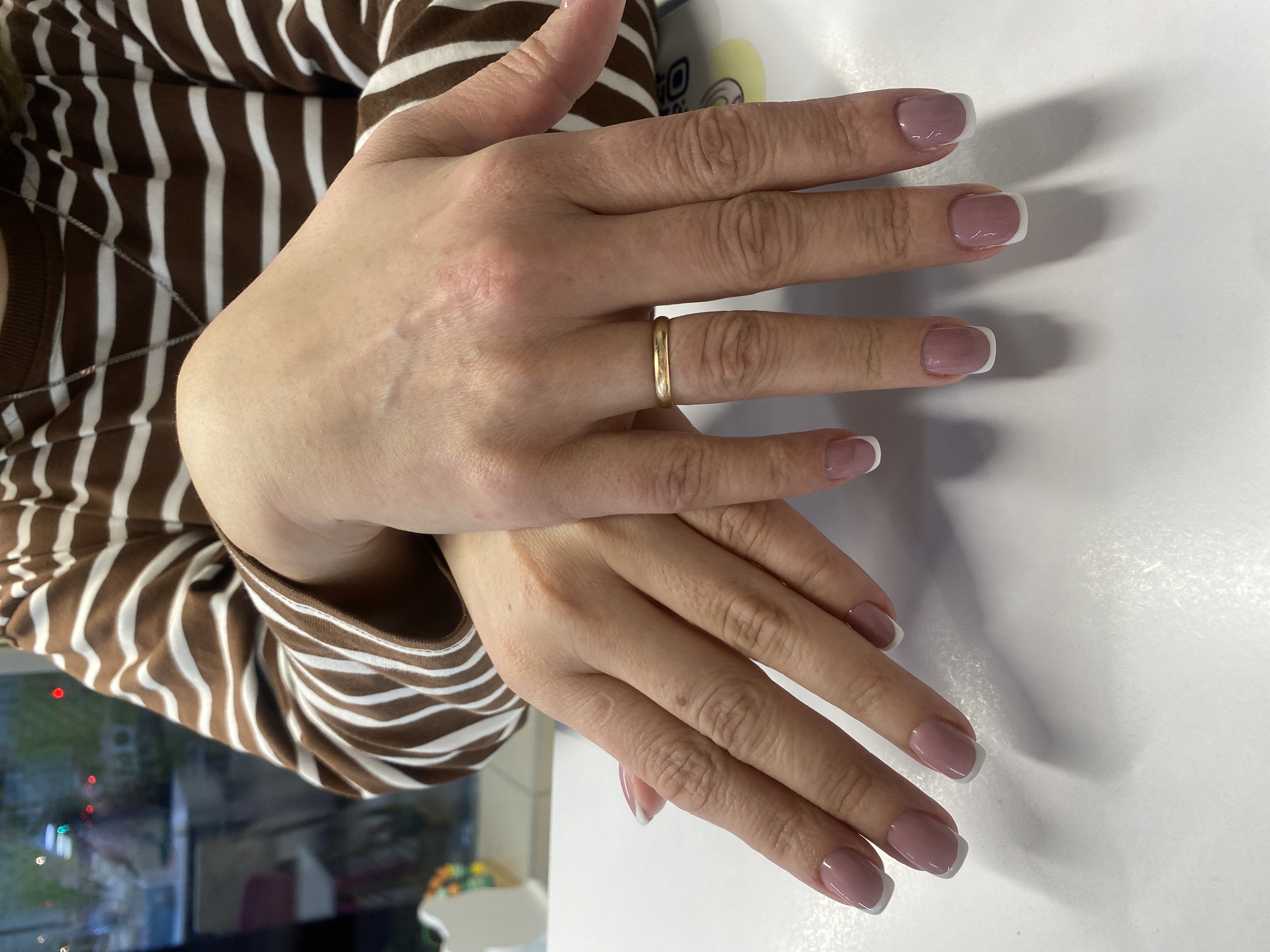 сиреневый, Маникюр, дизайн, френч классический, на каждый день