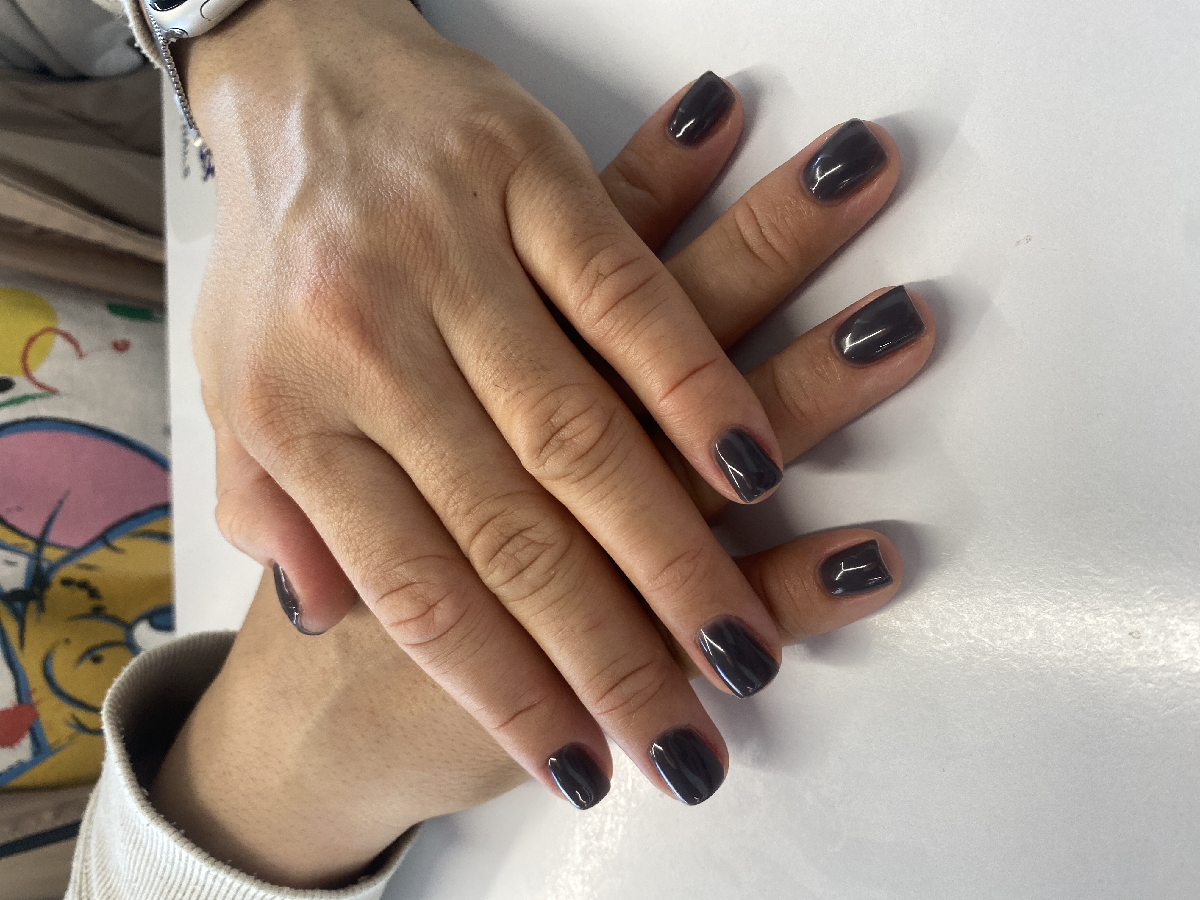 однотон, Маникюр, серый, на каждый день