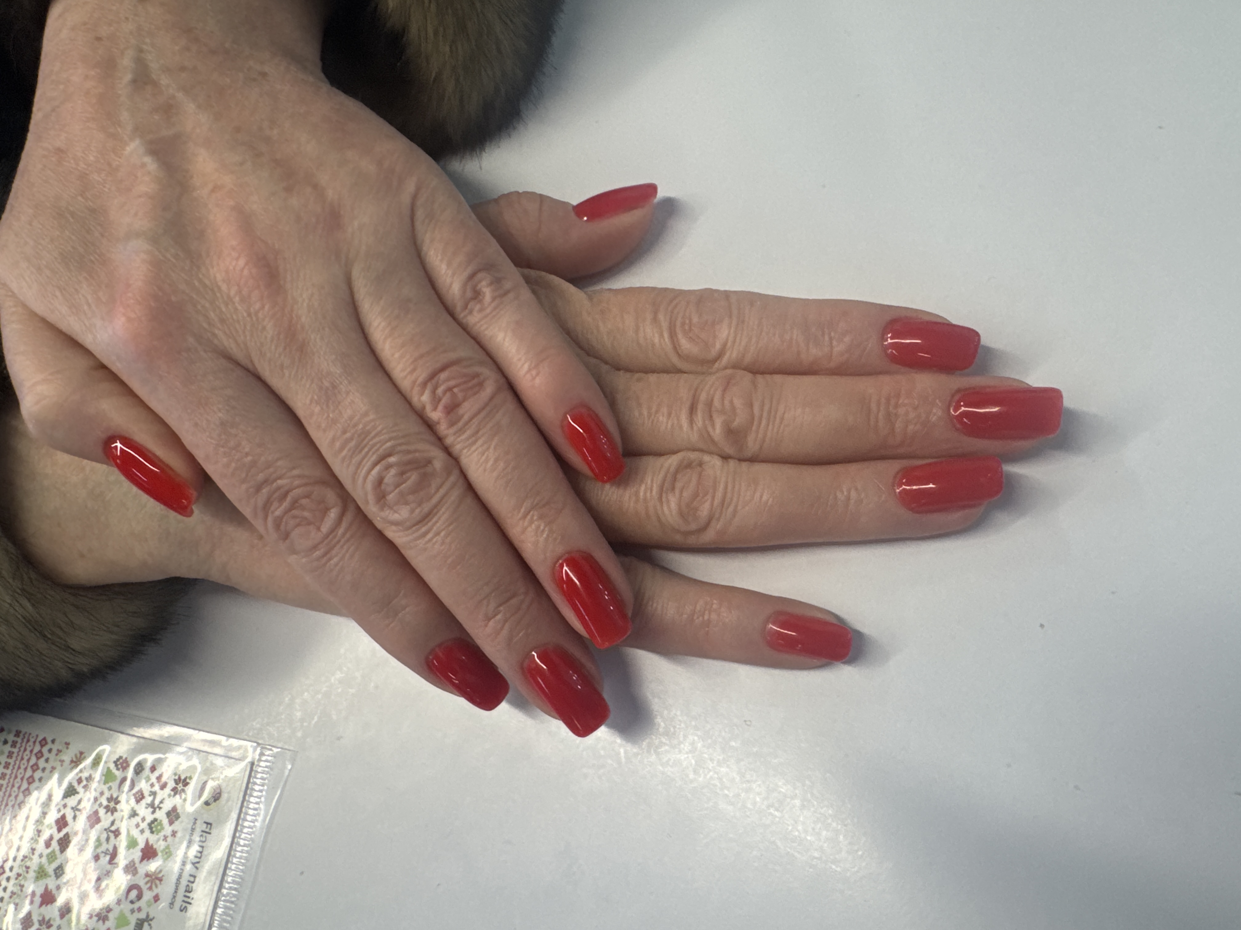 красный, Маникюр, однотон, на каждый день