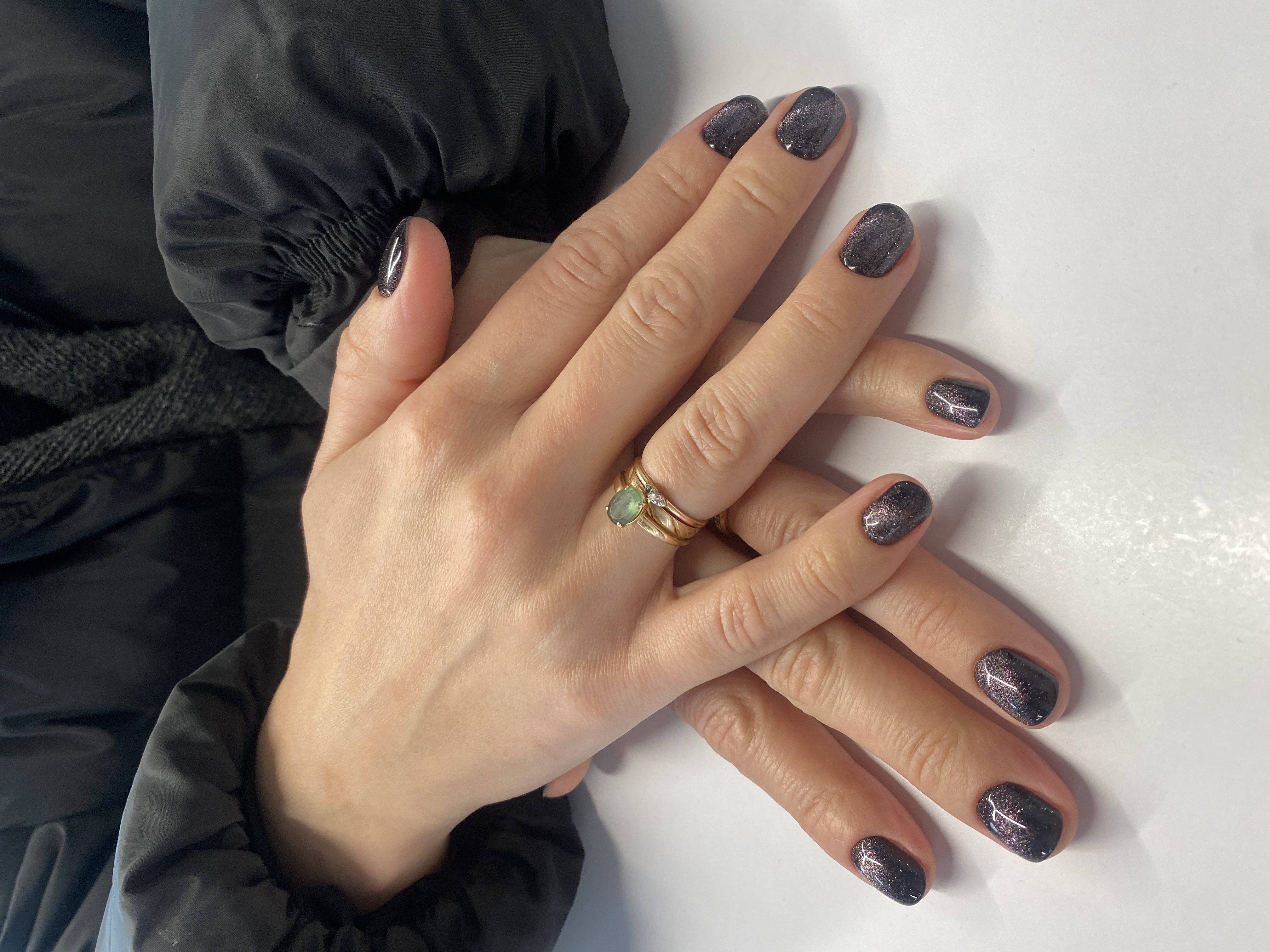 лак с блестками, Маникюр, однотон, асфальт, на каждый день