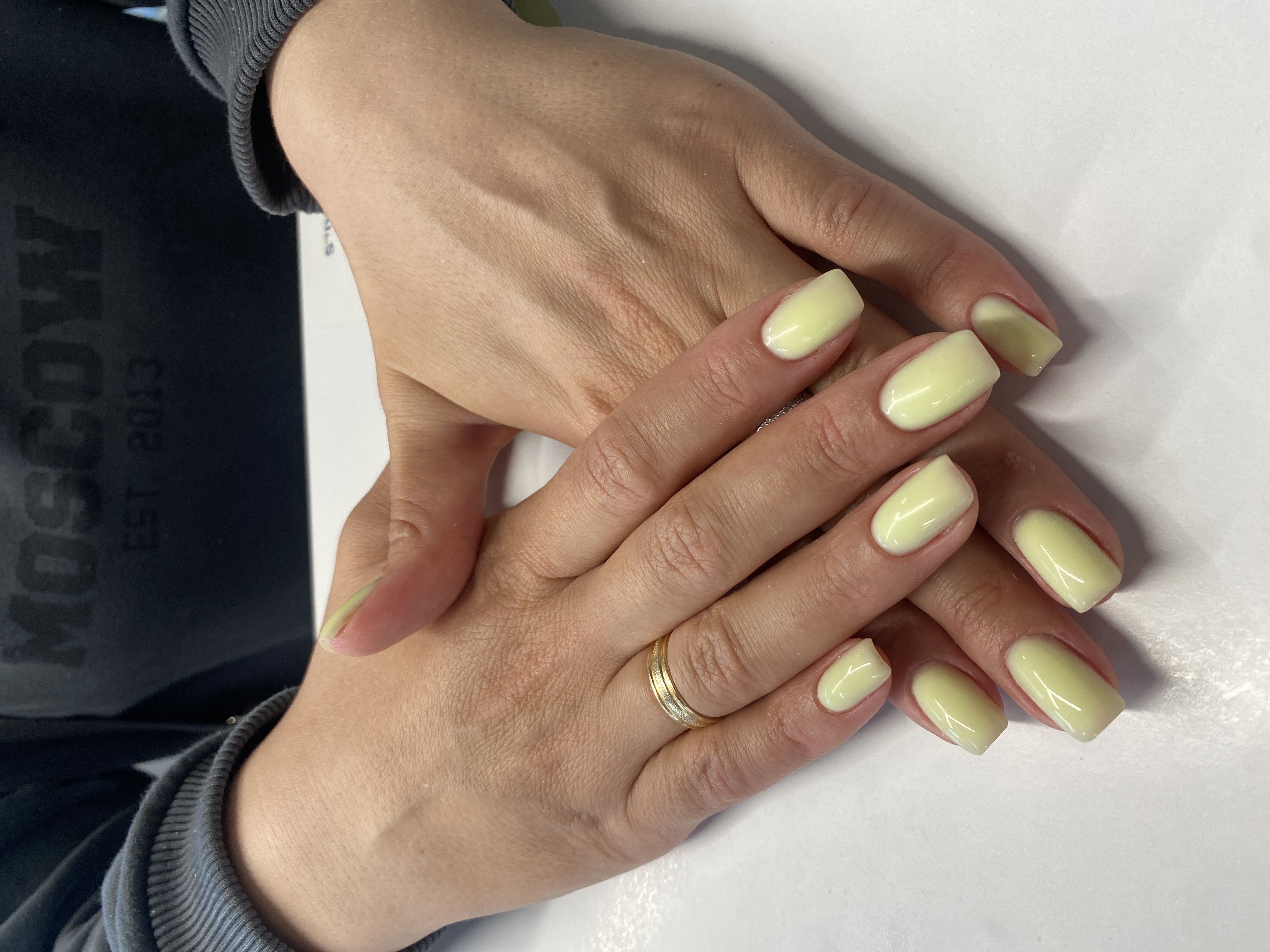 Маникюр, нюд, однотон, слоновая кость, на каждый день