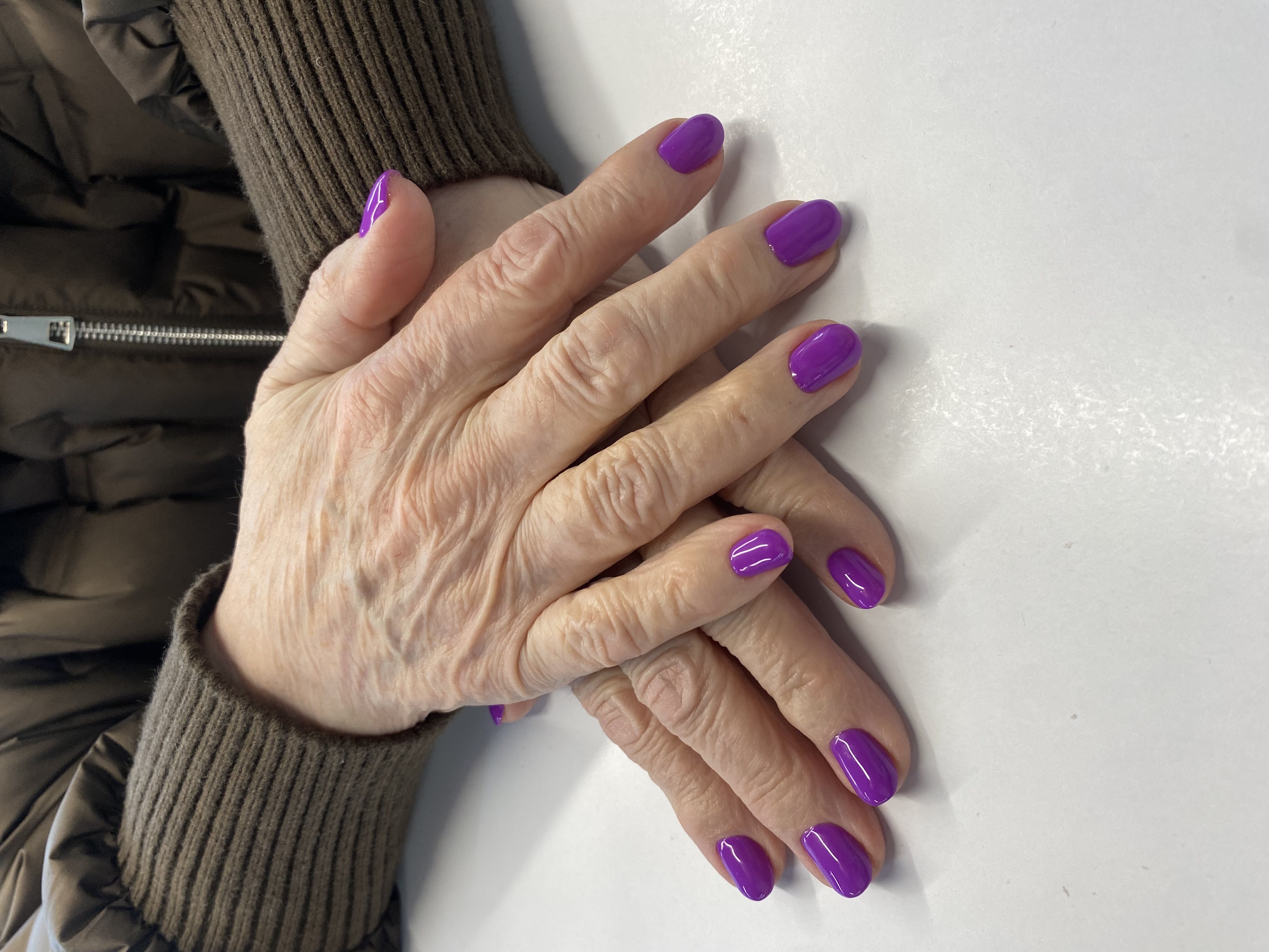 Маникюр, однотон, фиолетовый, на каждый день